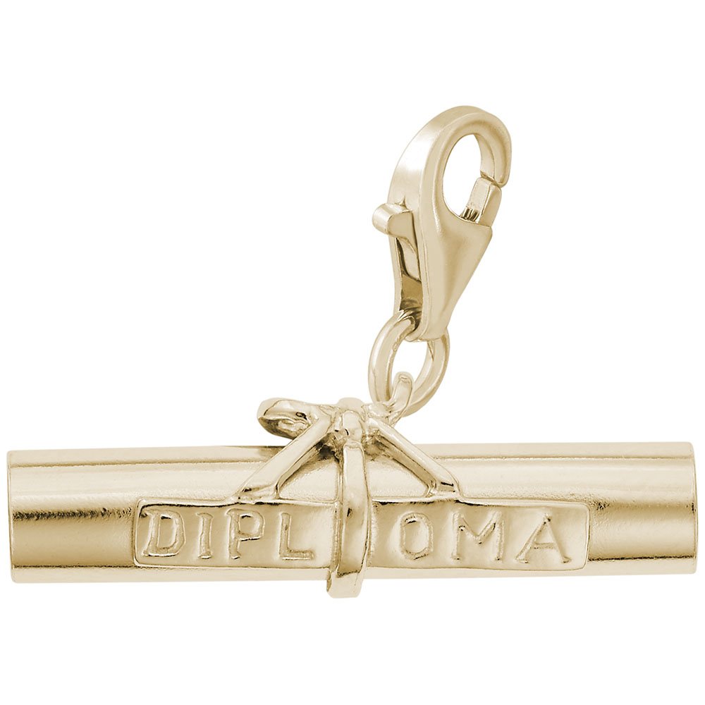 Elegant Diploma Charm with Lobster Claw Clasp - Sterling Silver Graduation Jewelry for Bracelets & Necklaces - Perfect Gift for Graduates, Students & Teachers