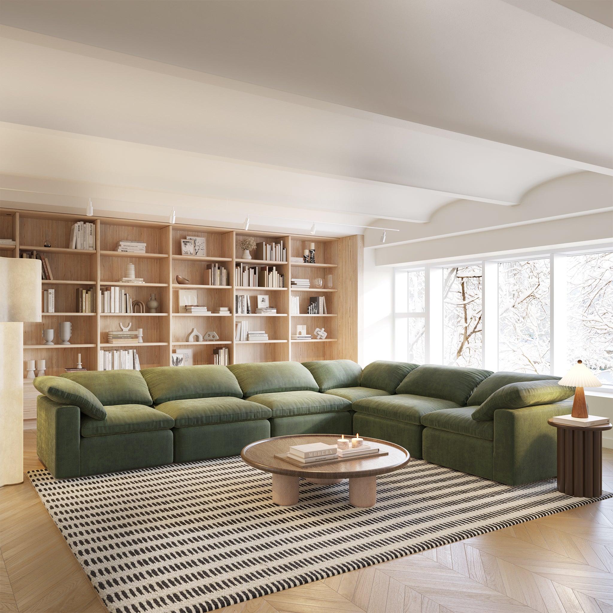 6-Seat Aspen Modular Corner Sectional Sofa - Modern L-Shaped Couch for Living Room, Family Room & Home Theater - Soft Fabric Upholstery with Reversible Chaise