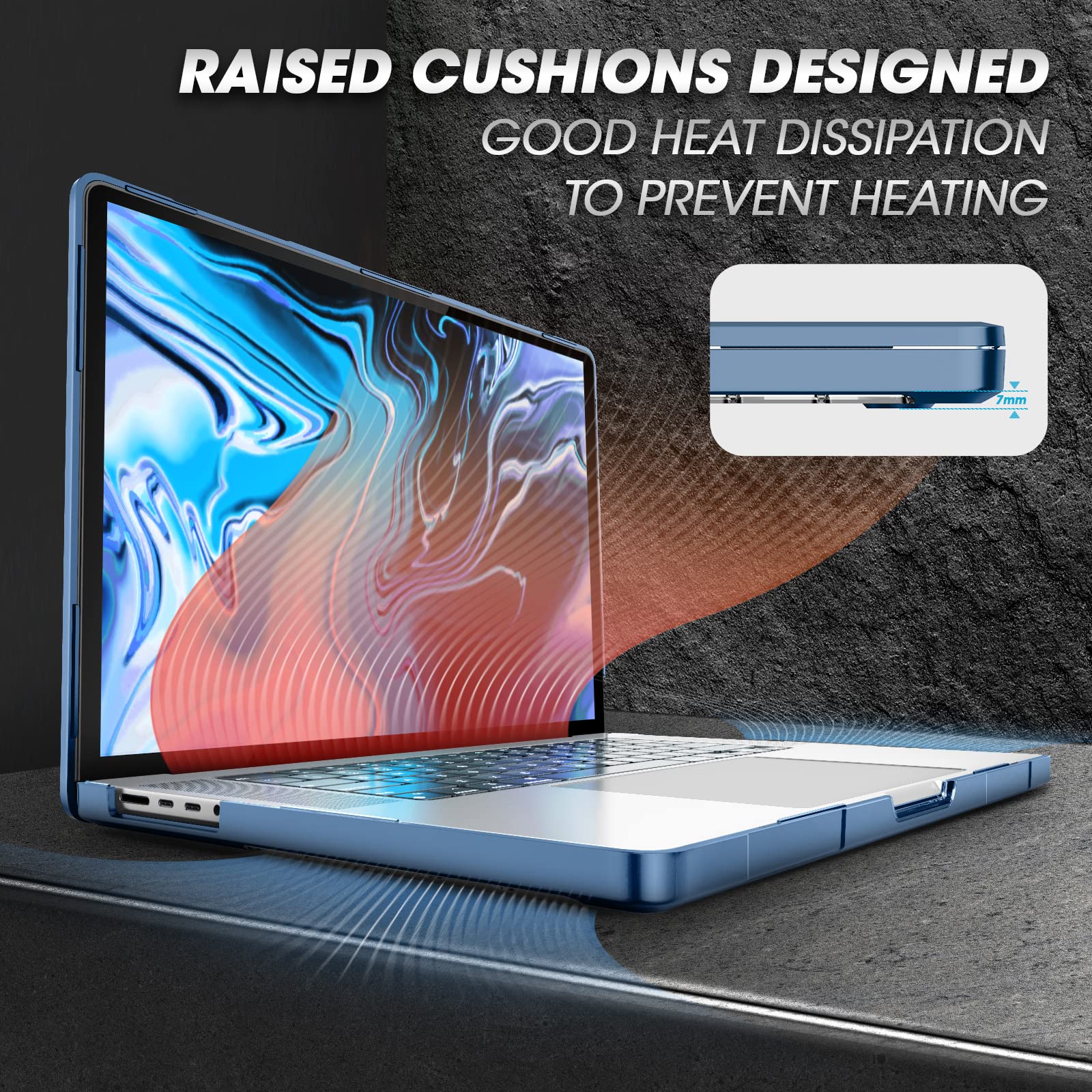 SUPCASE Unicorn Beetle Heavy Duty Rugged Shockproof Hard Shell Protective Case for MacBook Pro 16 Inch (2021-2024 M1/M2/M3/M4 Pro/Max Models A2485/A2780/A2991/A3186/A3403) - Azure Blue | Durable Laptop Cover for Work, Travel & Outdoor Use