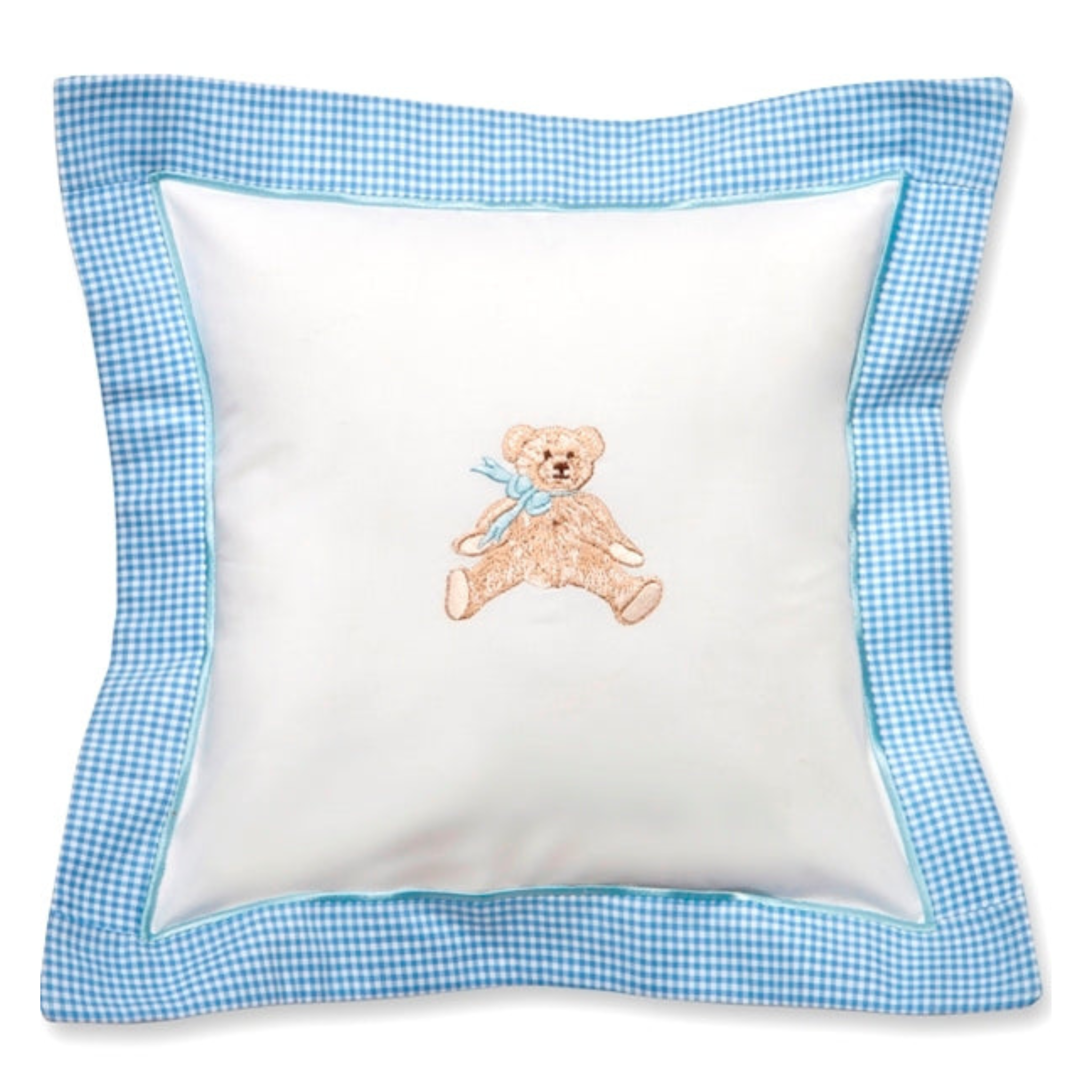 Soft Bow Teddy Blue Baby Pillow Cover - Hypoallergenic & Breathable for Newborns & Infants - Perfect for Cribs, Strollers & Nursery Decor