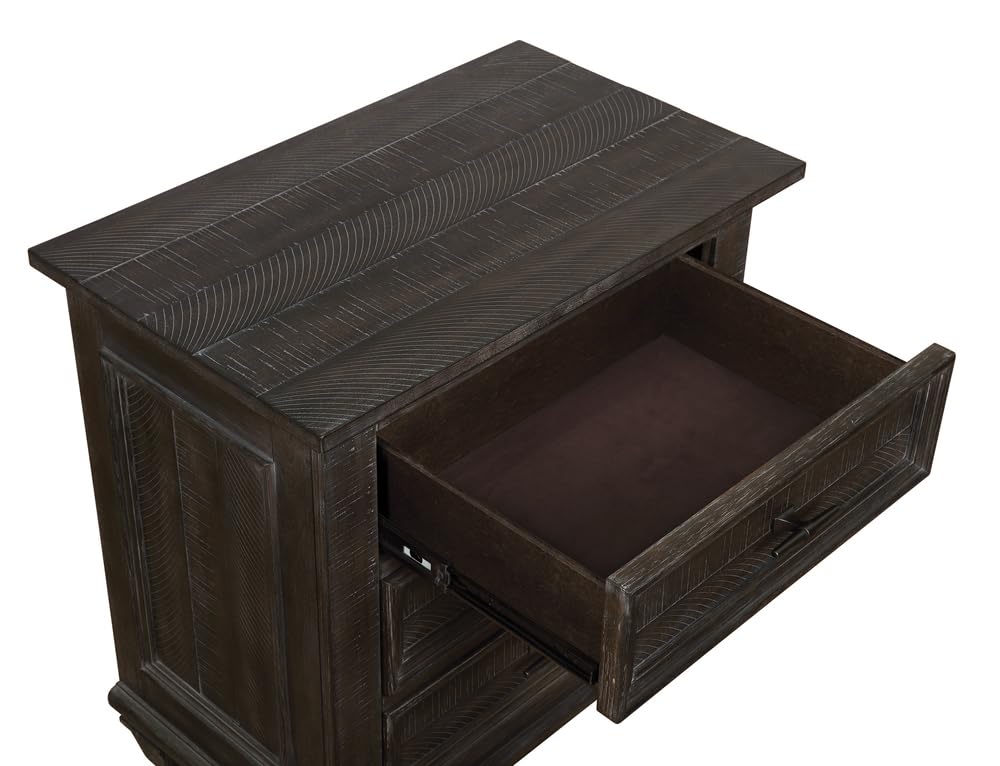 Coaster Home Furnishings Atascadero 3-Drawer Wood Nightstand with USB Charging - Transitional Bedside Table for Bedroom Storage | Weathered Carbon Finish | Perfect for Small Spaces & Device Charging