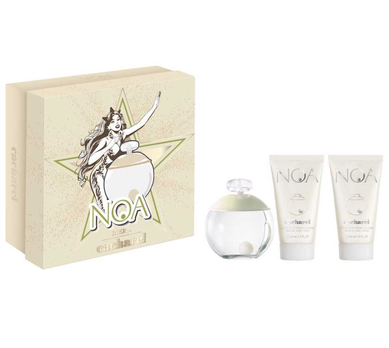 Cacharel Noa 3-Piece Gift Set for Women - 100ML Eau de Toilette Spray + 2x50ML Body Lotion | Floral Fragrance Gift Set for Her, Birthday, Anniversary & Valentine's Day