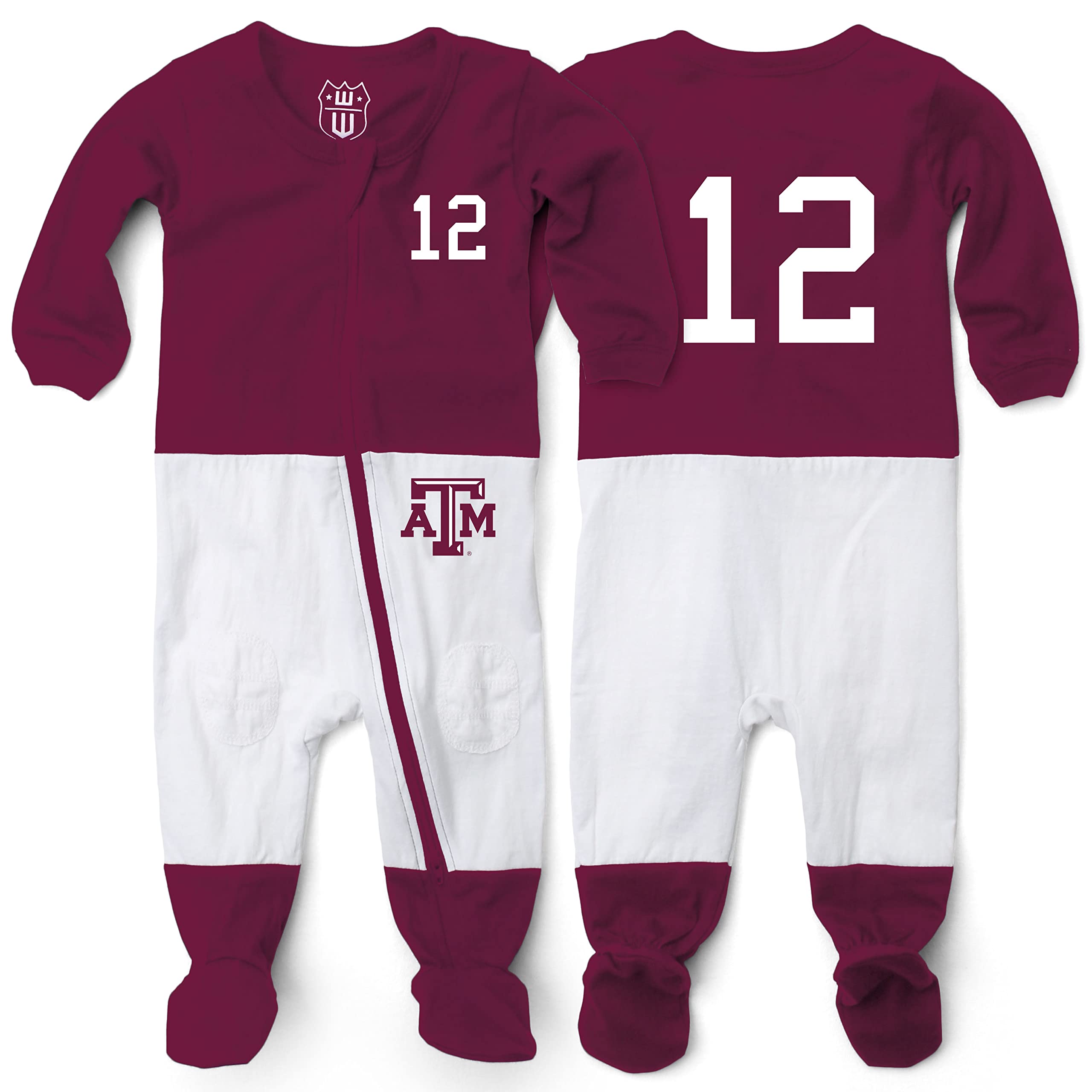 Wes and Willy Baby College Football Fan Jersey Sleeper - Soft & Comfortable Infant Sleepwear for Game Day & Playtime