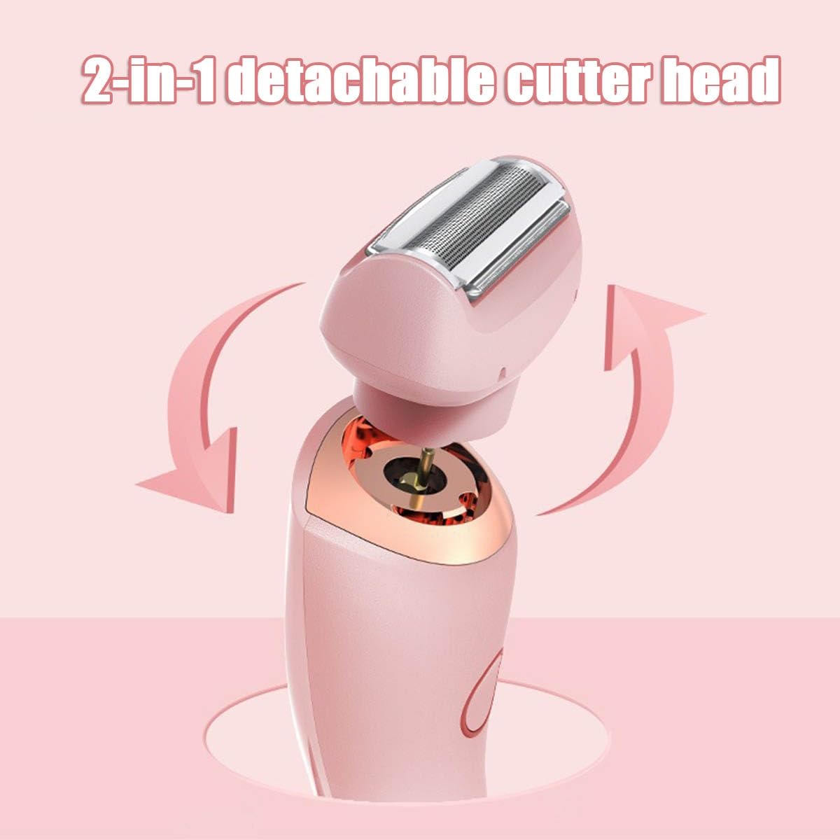 Beautibloom SilkShave™ 2-in-1 Electric Razor for Women - Bikini Trimmer & Body Shaver, Wet/Dry Use, Pink - Smooth Shaving for Legs, Underarms & Pubic Hair at Home or Travel