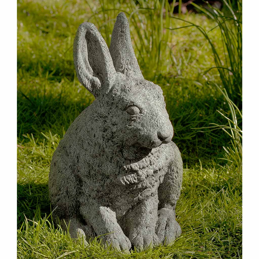 Campania International Hare Seated Ears Up Statue - Elegant Garden Decor for Outdoor & Indoor Use - Perfect for Patio, Lawn, and Home Decoration