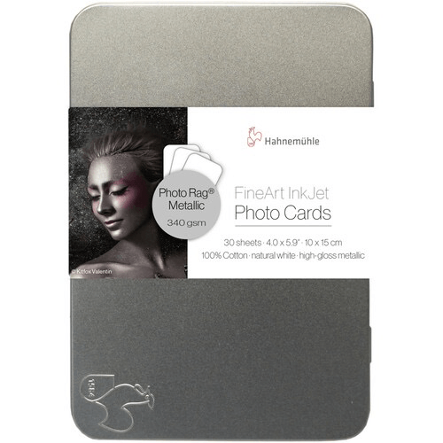 Hahnemühle Photo Rag Metallic Paper - 4x6 Inches, 30 Sheets - Premium Metallic Photo Paper for Fine Art Printing, Photography, and Professional Presentations - Perfect for Art Prints, Portraits, and Creative Projects