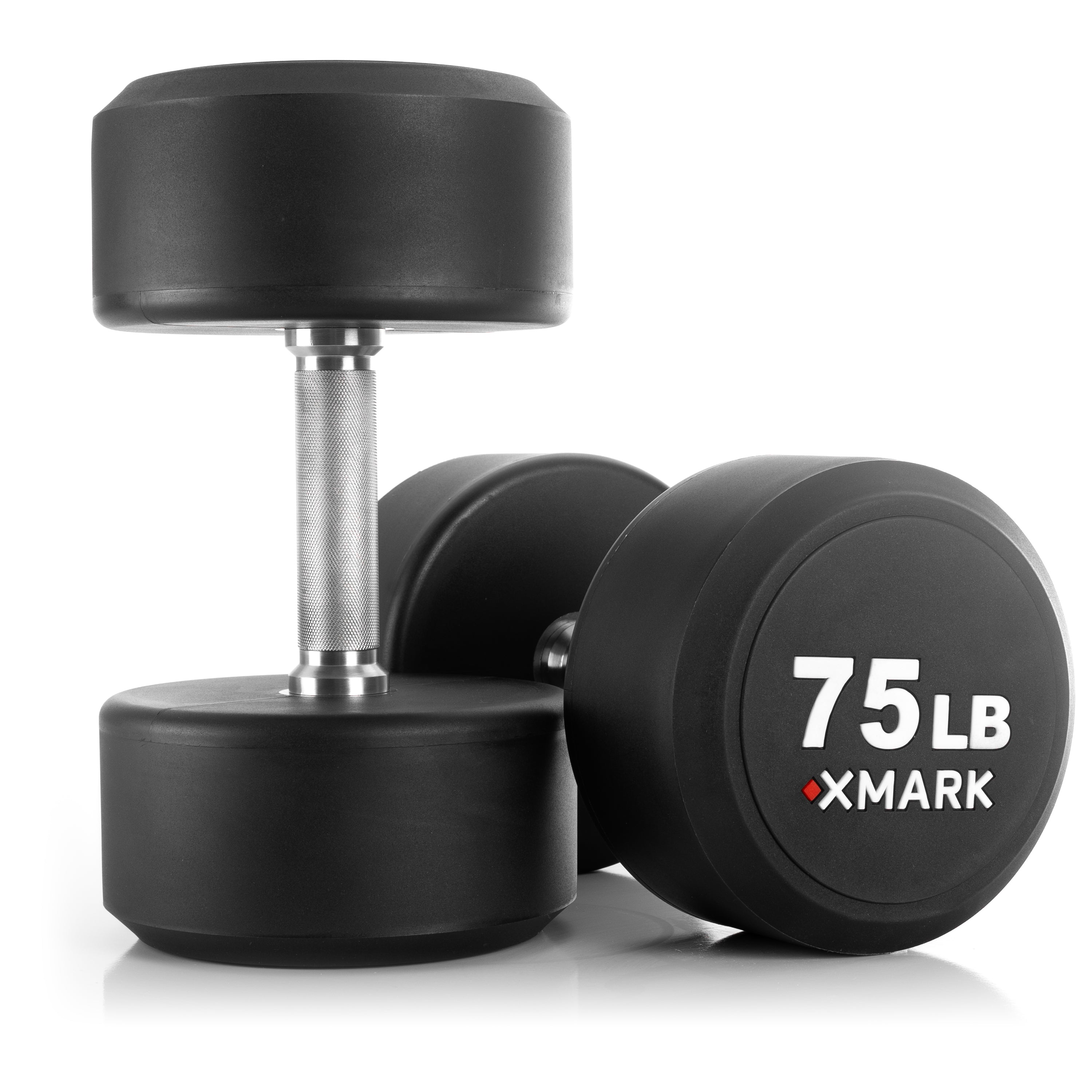 Commercial Urethane Dumbbells Set - 5 Pairs (50lb & 75lb) - Round Weight Plates for Gym, CrossFit & Home Workouts - Durable Fitness Equipment for Strength Training