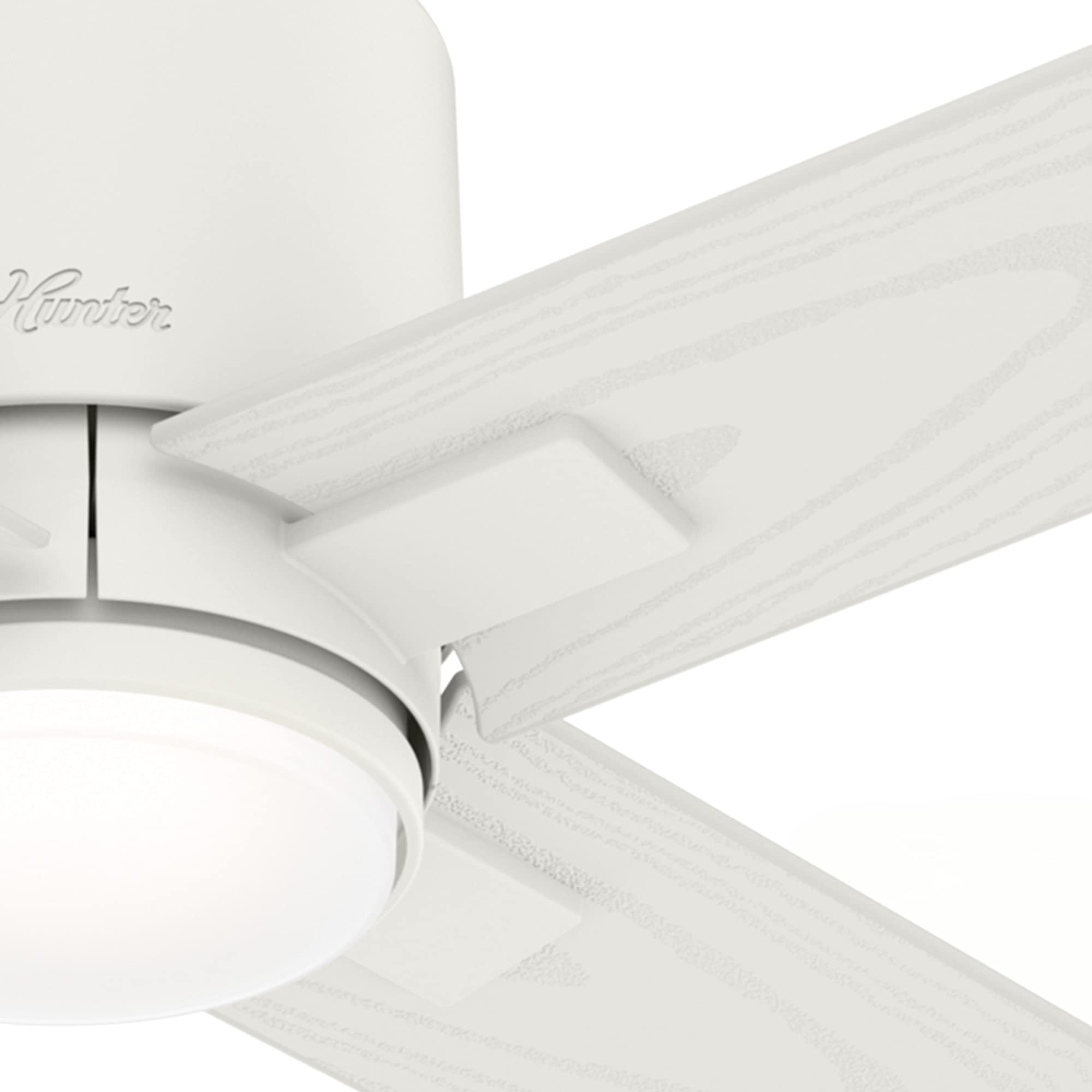 Hunter Fan 52 Inch Matte White Outdoor Ceiling Fan with LED Light Kit & Remote Control - Durable Weatherproof Design for Patio, Deck, Porch & Backyard (Renewed)