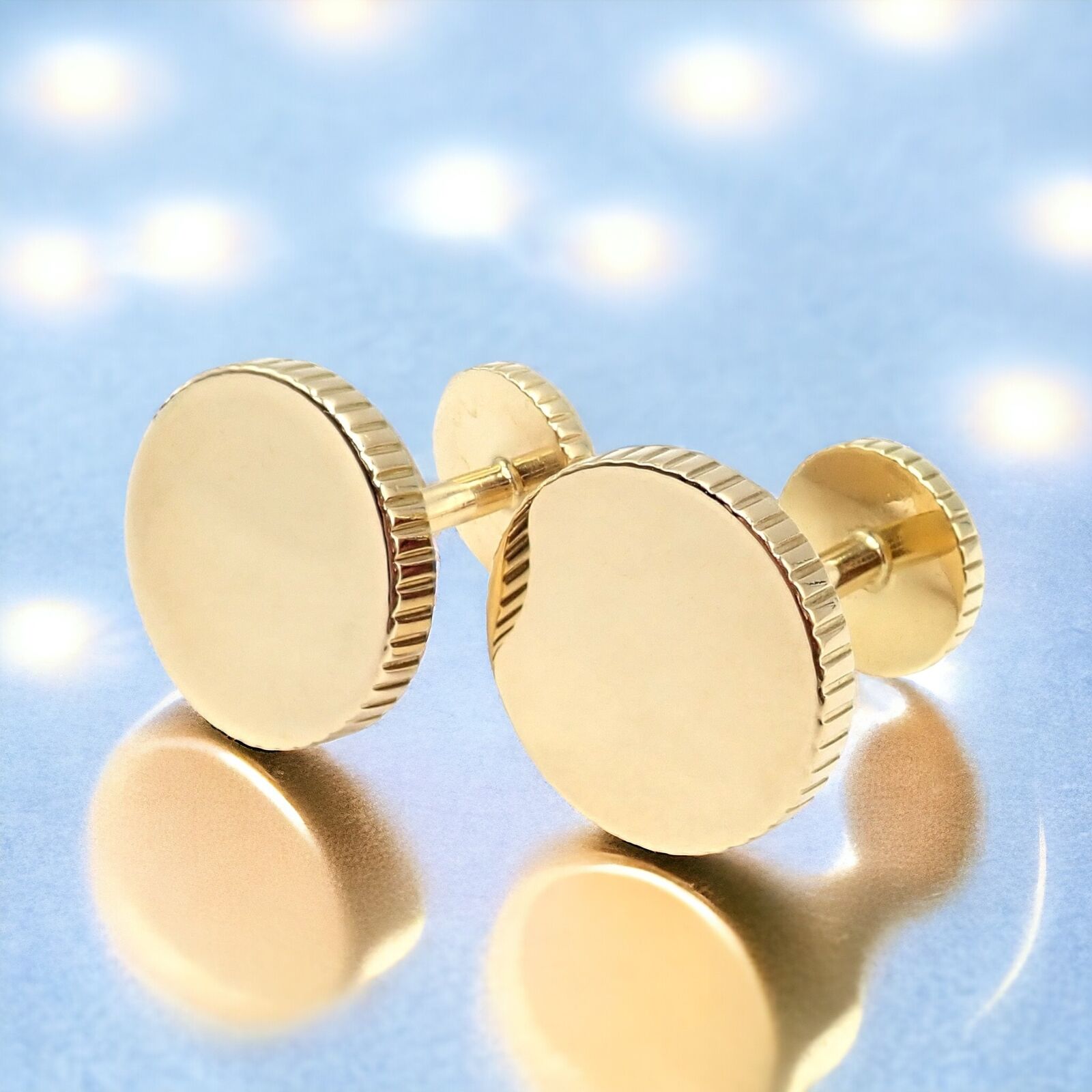 Vintage Tiffany & Co. 18k Yellow Gold Coin Edge Circle Cufflinks - Limited Edition 2003 - Perfect for Weddings, Business Meetings & Formal Events