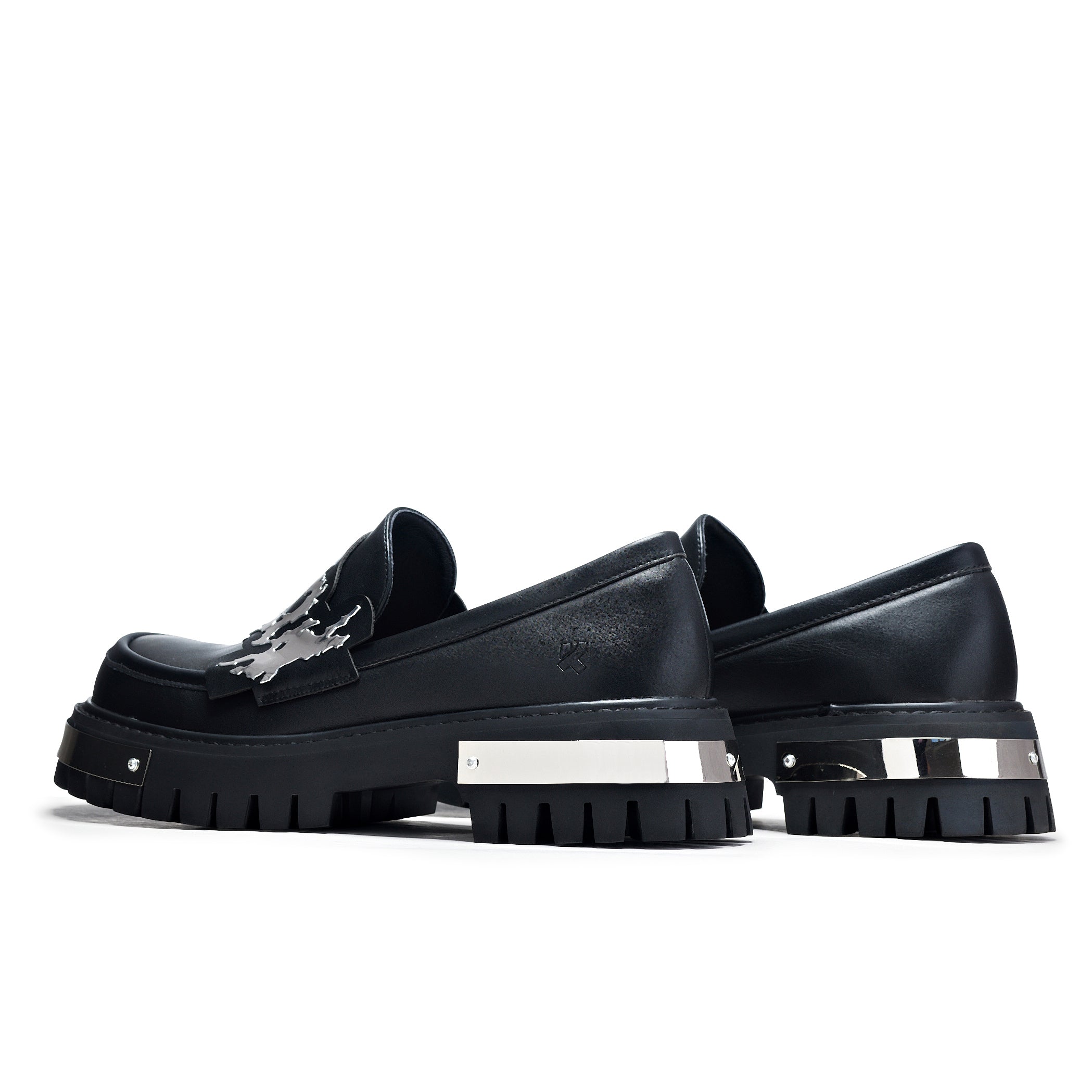 Stylish Black Metal Loafers for Men & Women - Comfortable Slip-On Dress Shoes for Office, Party & Casual Wear