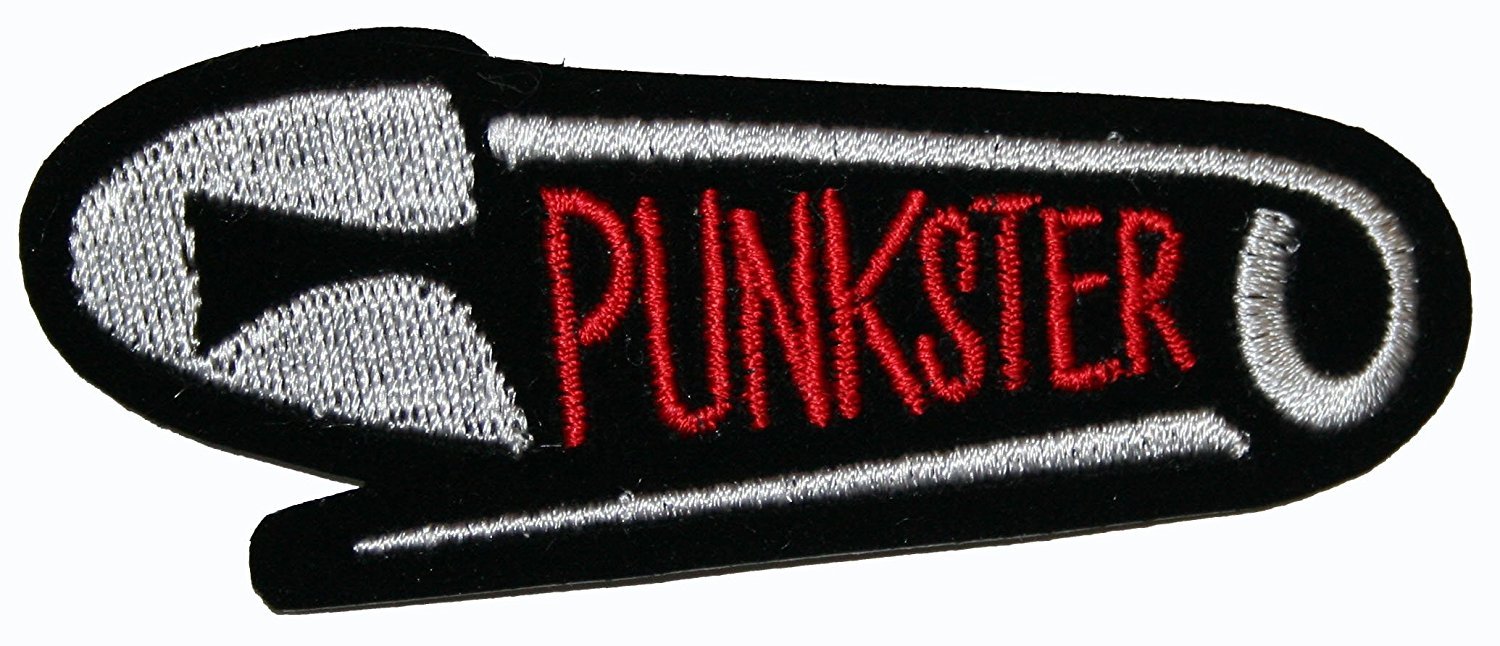 Artist Chuckwagon Punkster Safety Pin Patch - Fashion Embroidered Iron On Applique for Jackets, Bags & DIY Clothing Customization | Punk Rock Accessories