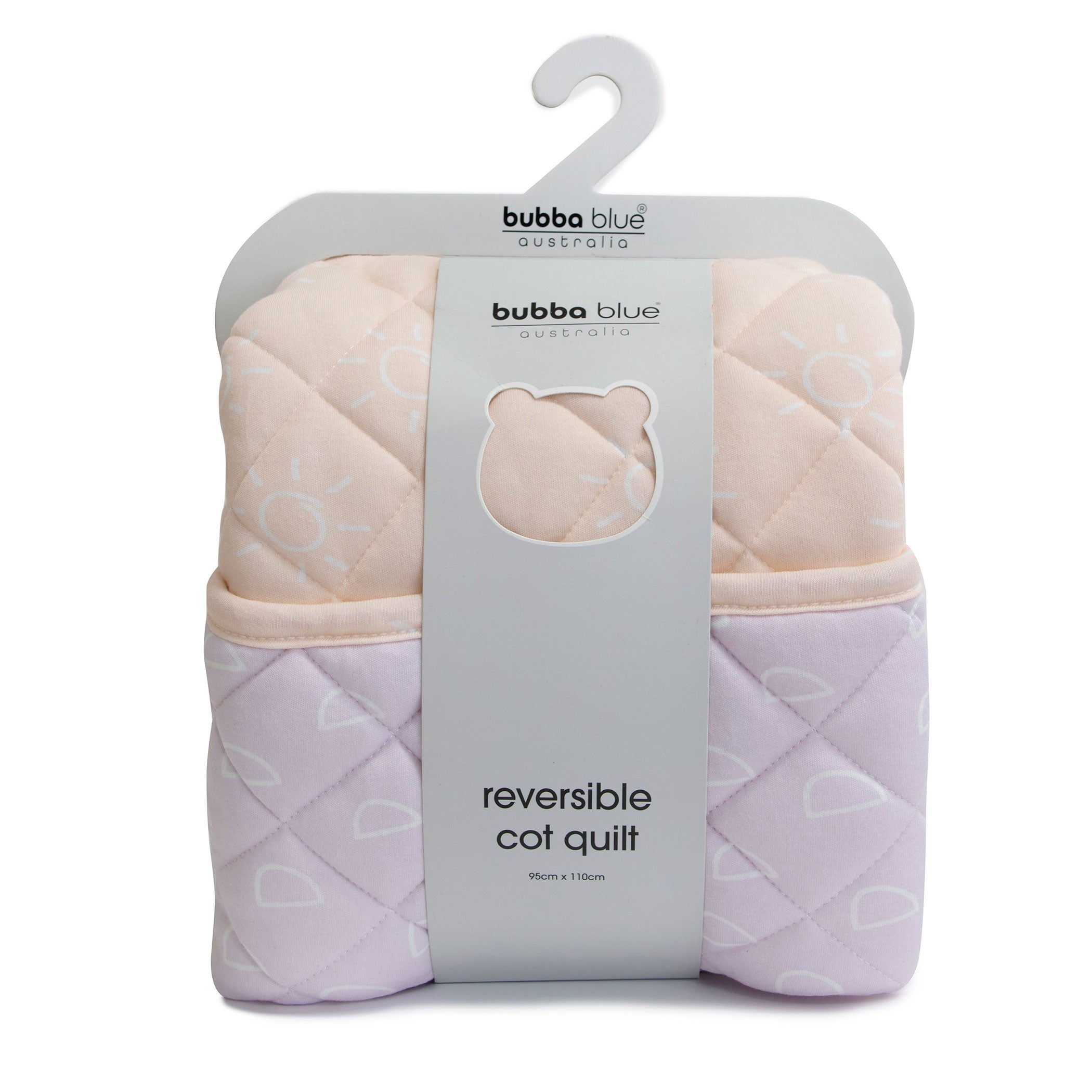 Nordic Reversible Baby Cot Quilt - Soft Peach & Lilac Design for Nursery, Crib, and Toddler Bed - Perfect for Nursery Decor and Cozy Sleep