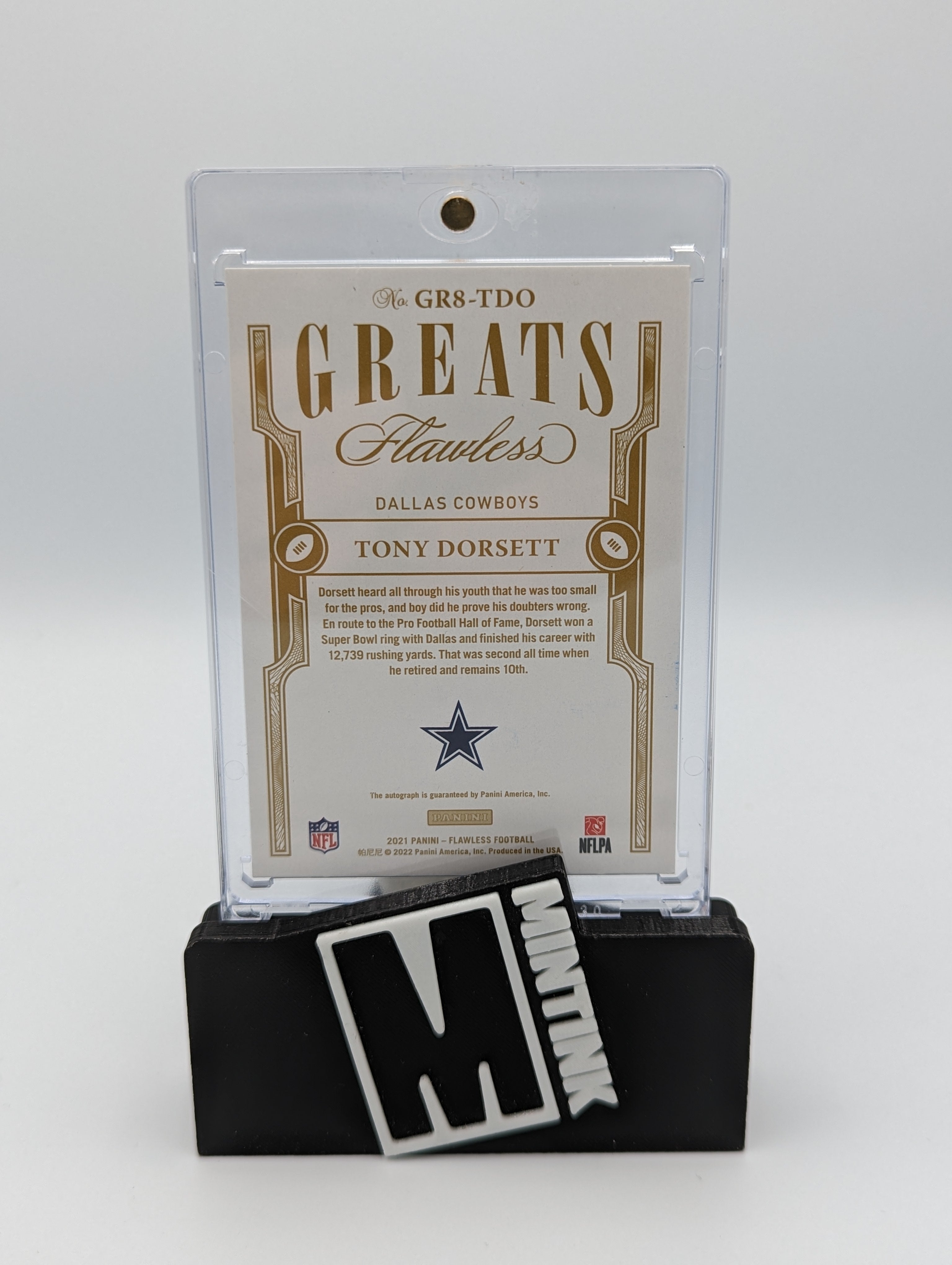 2021 Panini Flawless Greats Tony Dorsett Autograph One Of One #GR8 TDO - Rare Football Collectible for Sports Memorabilia Enthusiasts & Gift for NFL Fans