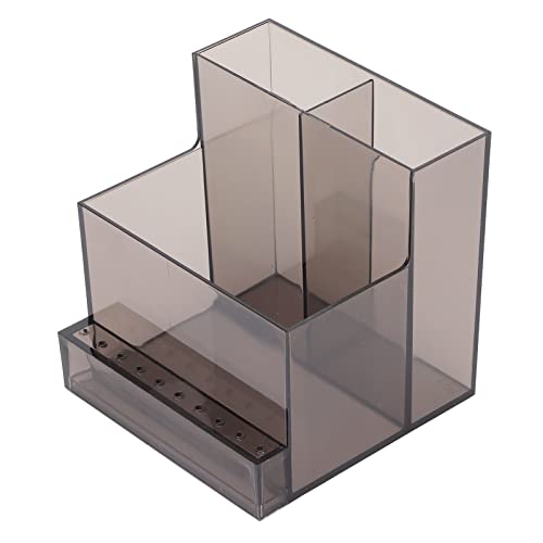 Acrylic Black Makeup Brush Organizer Box - Cosmetic Brush Holder for Makeup Brushes, Skincare & Beauty Products | Perfect for Vanity, Salon & Travel Storage