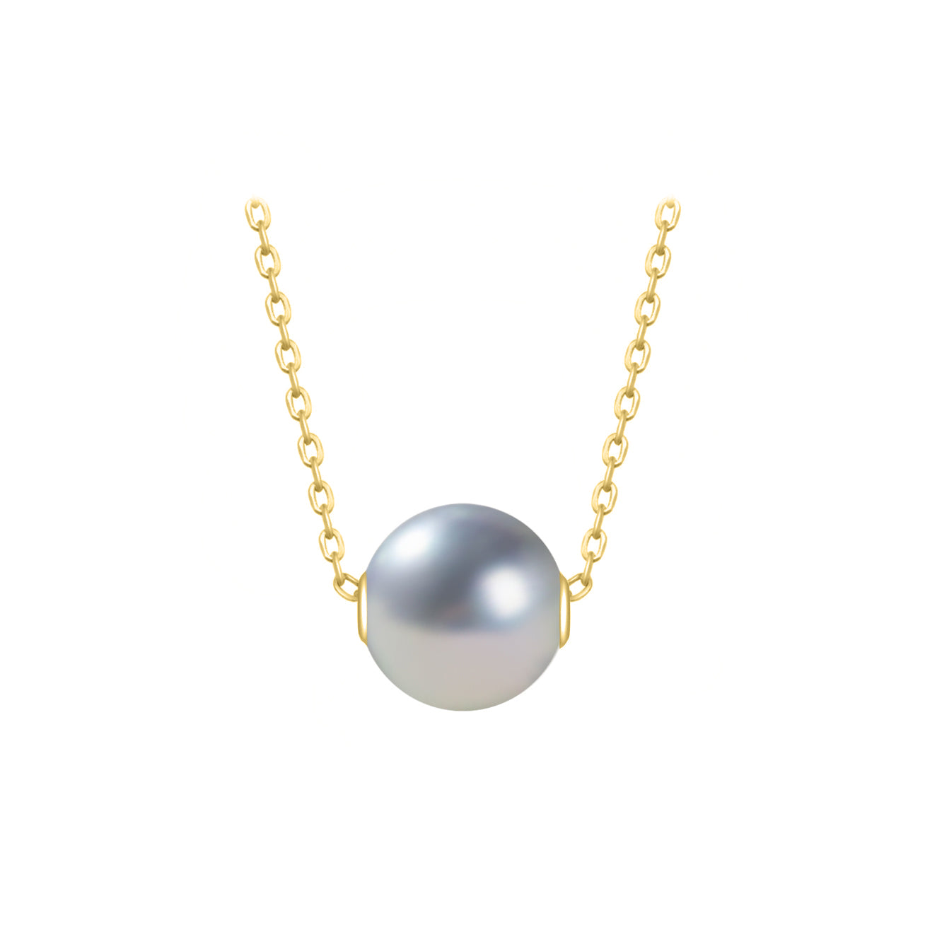 18K Solid Gold Akoya Madama Pearl Necklace - Classic Elegant Jewelry for Women, Gift for Her, Anniversary, Wedding, Birthday, Special Occasions