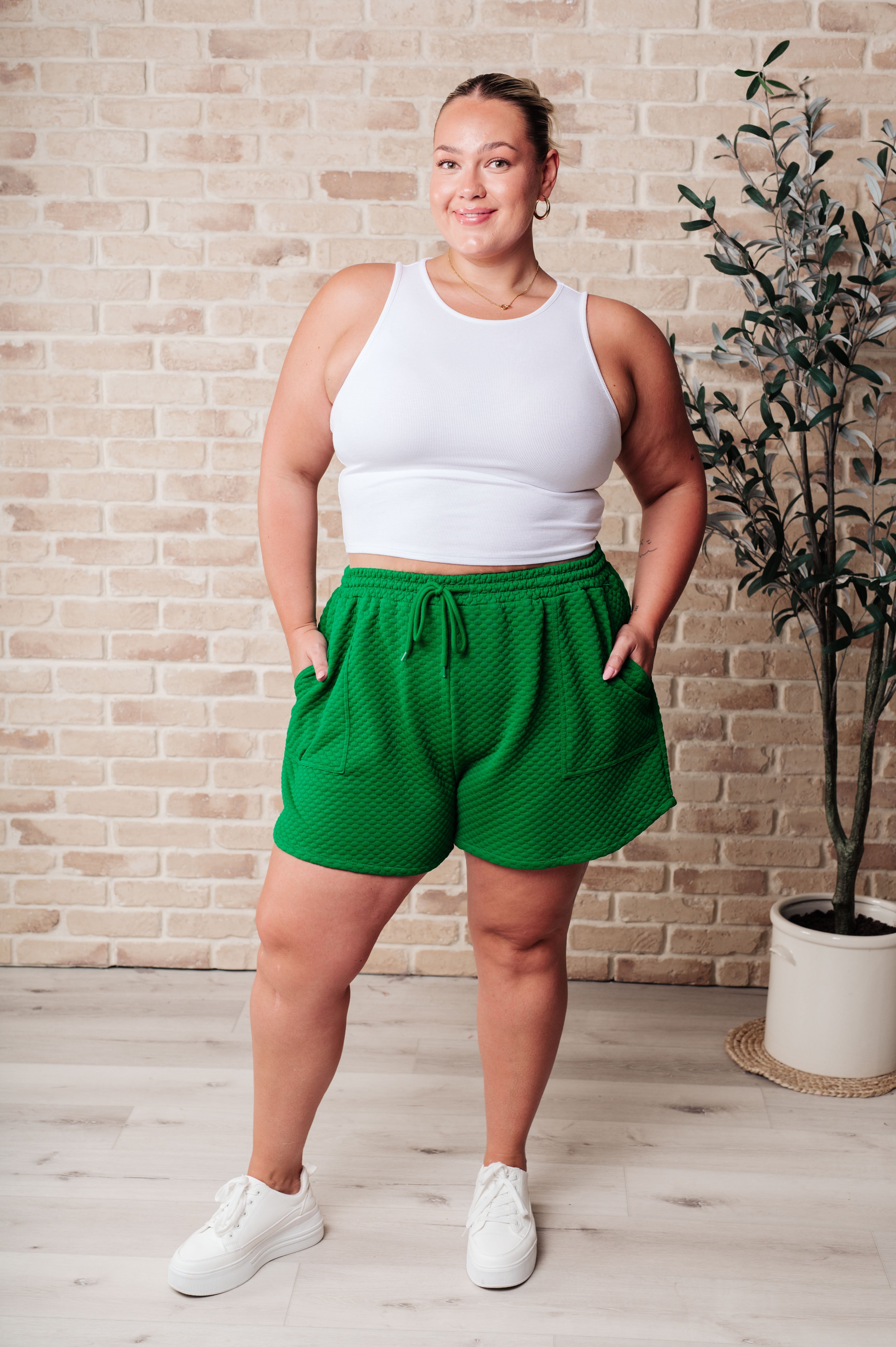At The Park Quilted Shorts for Women - Comfortable Summer Casual Shorts with Elastic Waistband | Perfect for Outdoor Activities, Picnics, and Beach Vacations