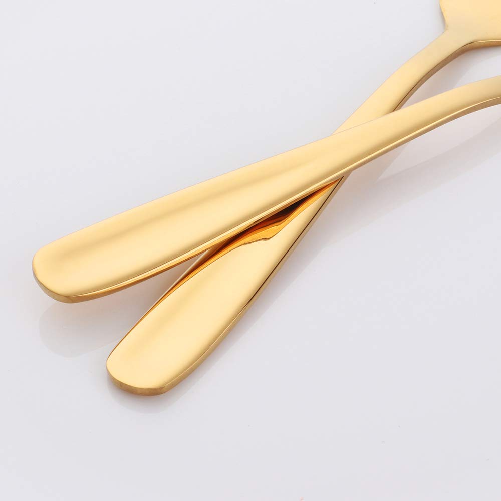 Premium Stainless Steel Dessert Forks Set of 10 - 5.5 Inch Gold Cocktail & Appetizer Forks - 3-Tine Mini Fruit & Salad Forks - Perfect for Parties, Weddings, and Fine Dining