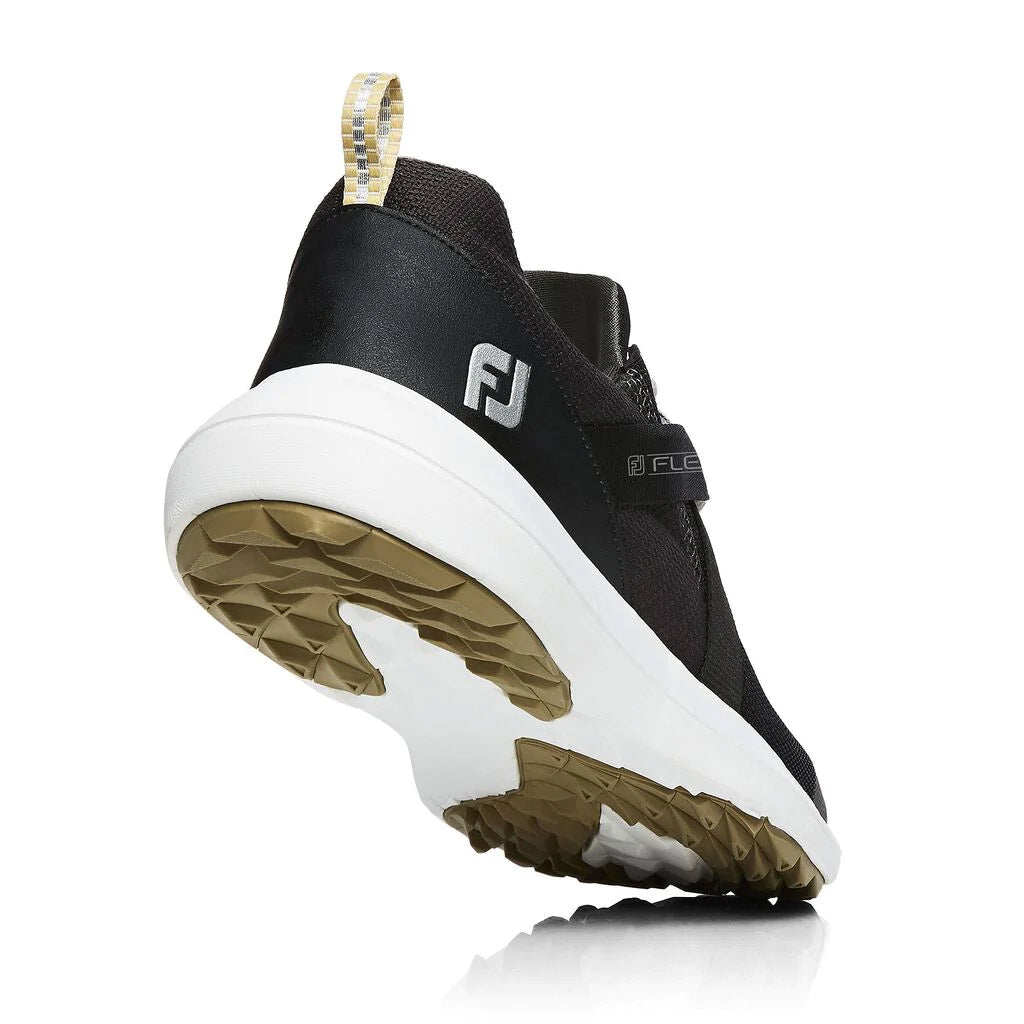 FootJoy Flex Black Men's Golf Shoes - Lightweight & Waterproof Spiked Golf Shoes for Men - Perfect for Walking the Course & All-Weather Play