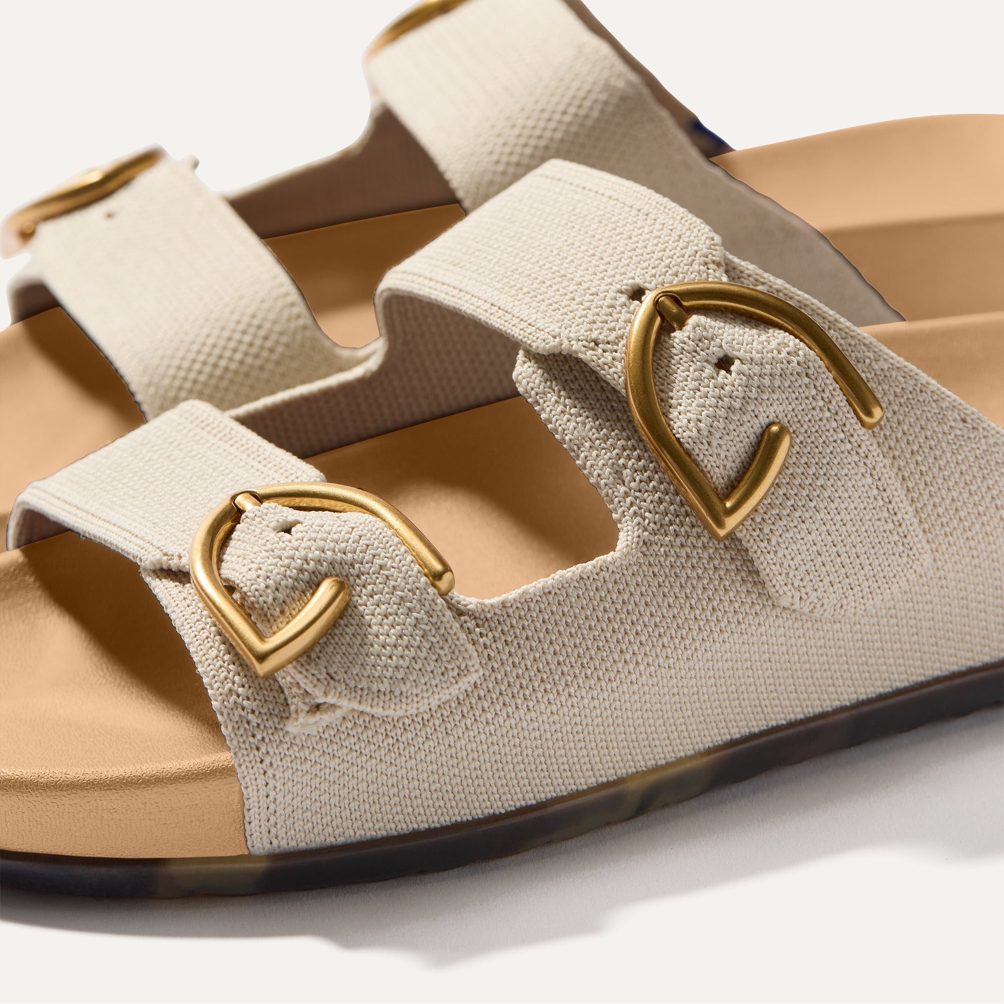 Premium Adjustable Buckle Slide Sandals in Sea Salt - Perfect for Beach, Pool, and Summer Outfits