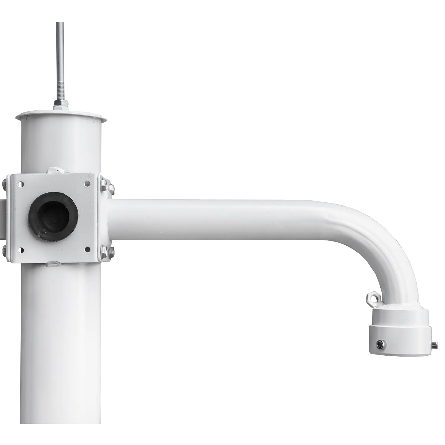 3.5m White Camera Mast, Galvanized Steel Lightning Rod - Perfect for Outdoor Security Cameras, Surveillance Systems & Weather Monitoring