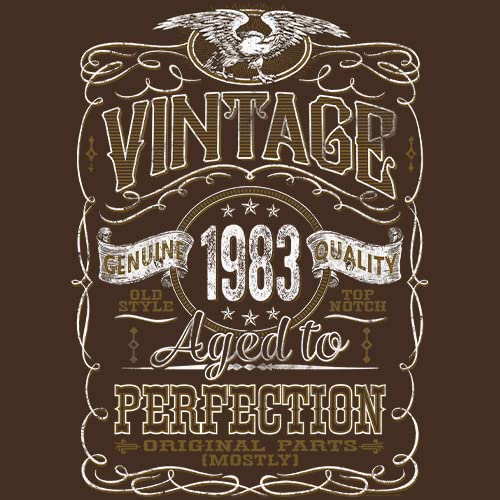 Vintage 1983 Aged to Perfection 42nd Birthday Gift T-Shirt for Men - Funny 42 Year Old Birthday Present - Perfect for Parties & Celebrations