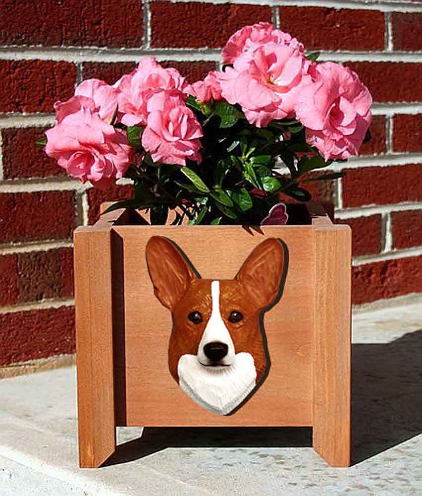 Red Pembroke Corgi Planter - Cute Flower Pot for Succulents, Herbs & Small Plants - Perfect for Home, Office & Garden Decor