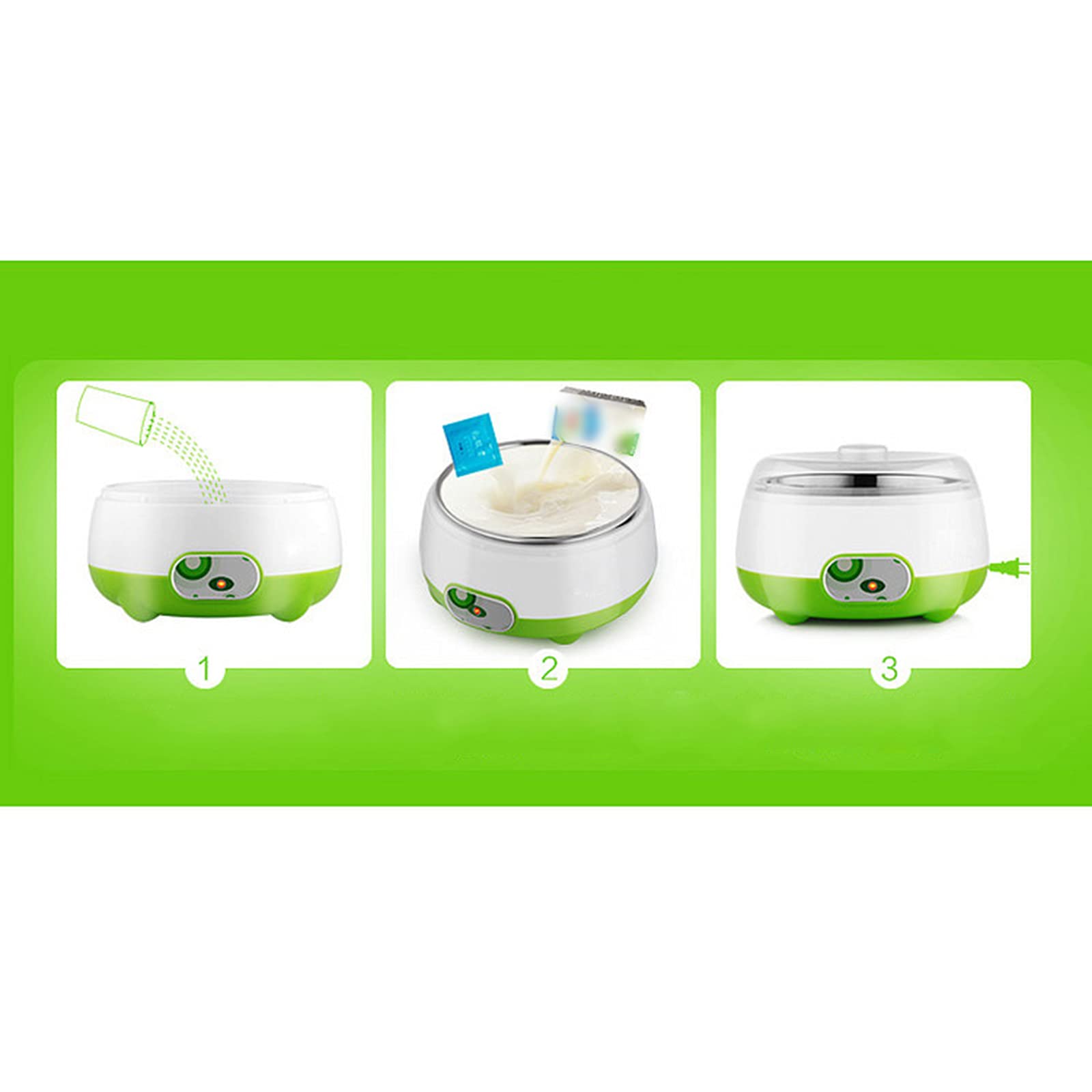 Automatic Yogurt Maker Machine for Homemade Greek Yogurt - Compact Stainless Steel Container with Constant Temperature Control - Perfect for Healthy Breakfast, Snacks & Meal Prep