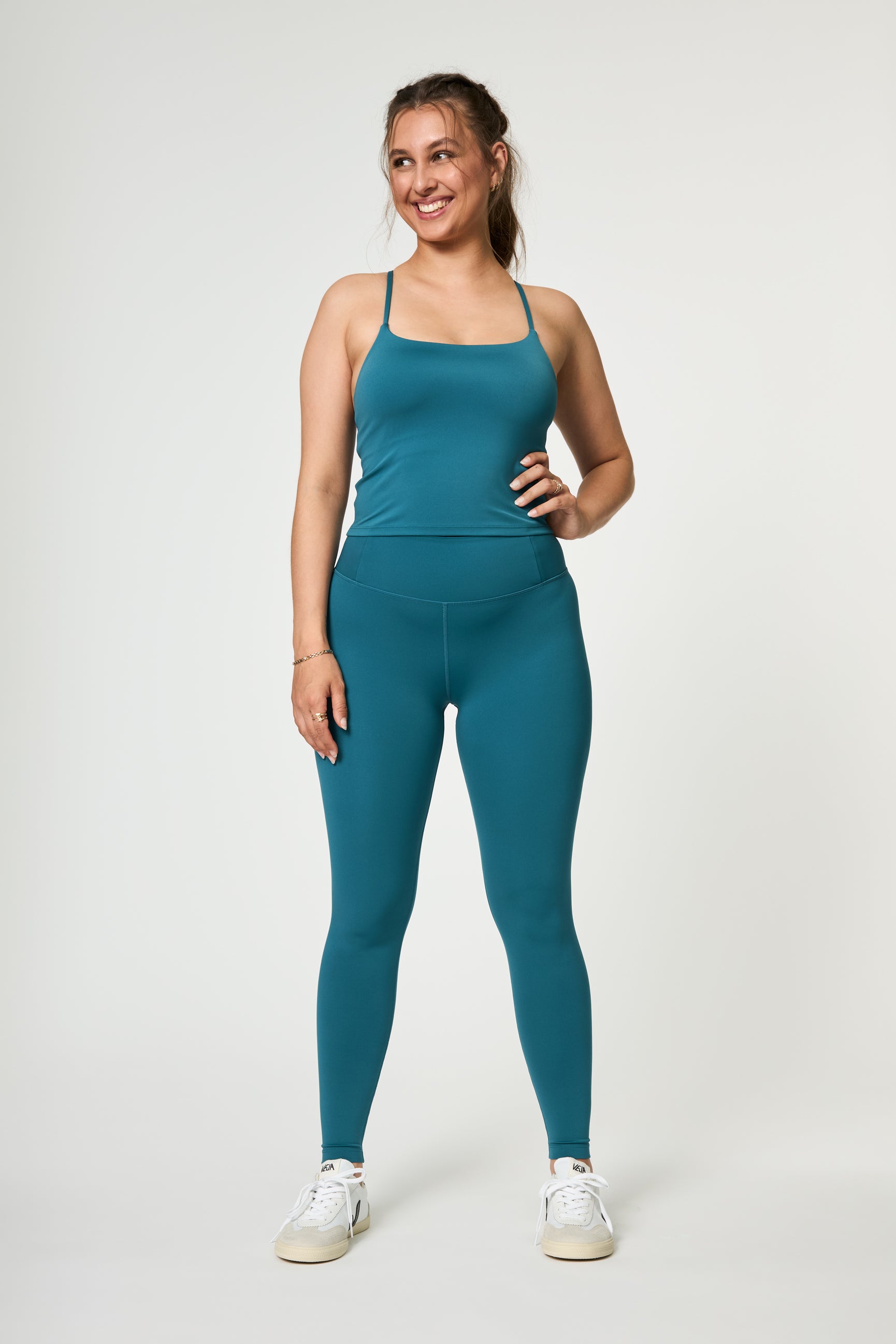 Girlfriend Collective Float High Rise Leggings - Dark Ixia Color | Women's Yoga Pants for Running, Workout & Lounge | High Waisted Tummy Control Activewear