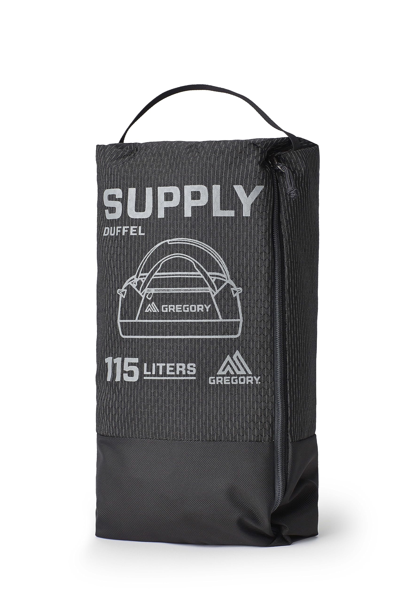 Gregory Supply 115 Adventure Travel & Gear Organization Duffel Bag - Obsidian Black - Perfect for Camping, Hiking & Outdoor Trips