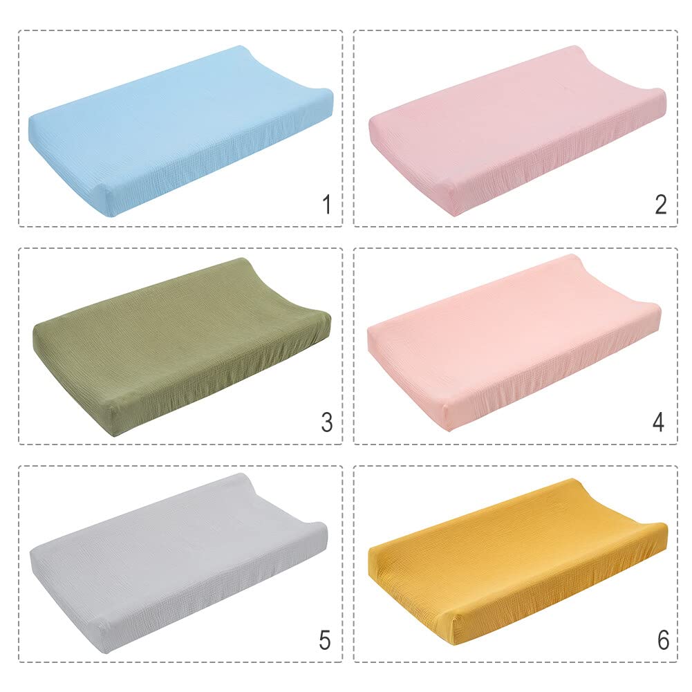 Soft & Breathable Changing Pad Cover for Baby Girls & Boys - Removable Solid Color Diaper Changing Table Pad Cover - Perfect for Nursery, Daycare & Travel
