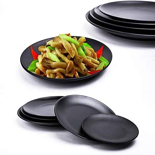 Premium Melamine Dinner Plates - 8 Inch Black Set of 3 | Lightweight & Durable Dishware for Outdoor Picnics, Camping, and Everyday Use