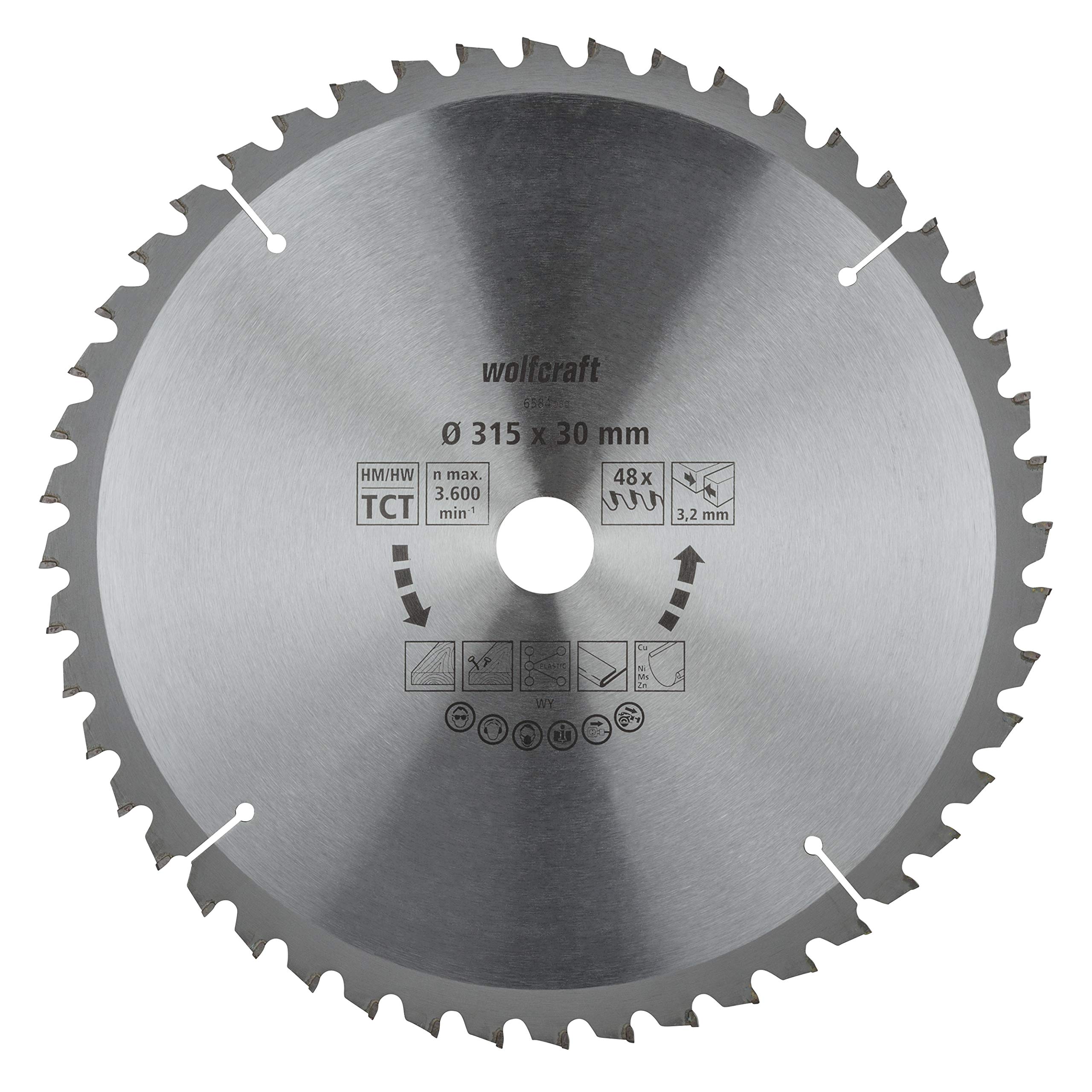 Wolfcraft 6584000 Series 10-Inch 60-Tooth Table Saw Blade - Purple Coated for Smooth Cuts | Perfect for Woodworking, DIY Projects & Home Renovations