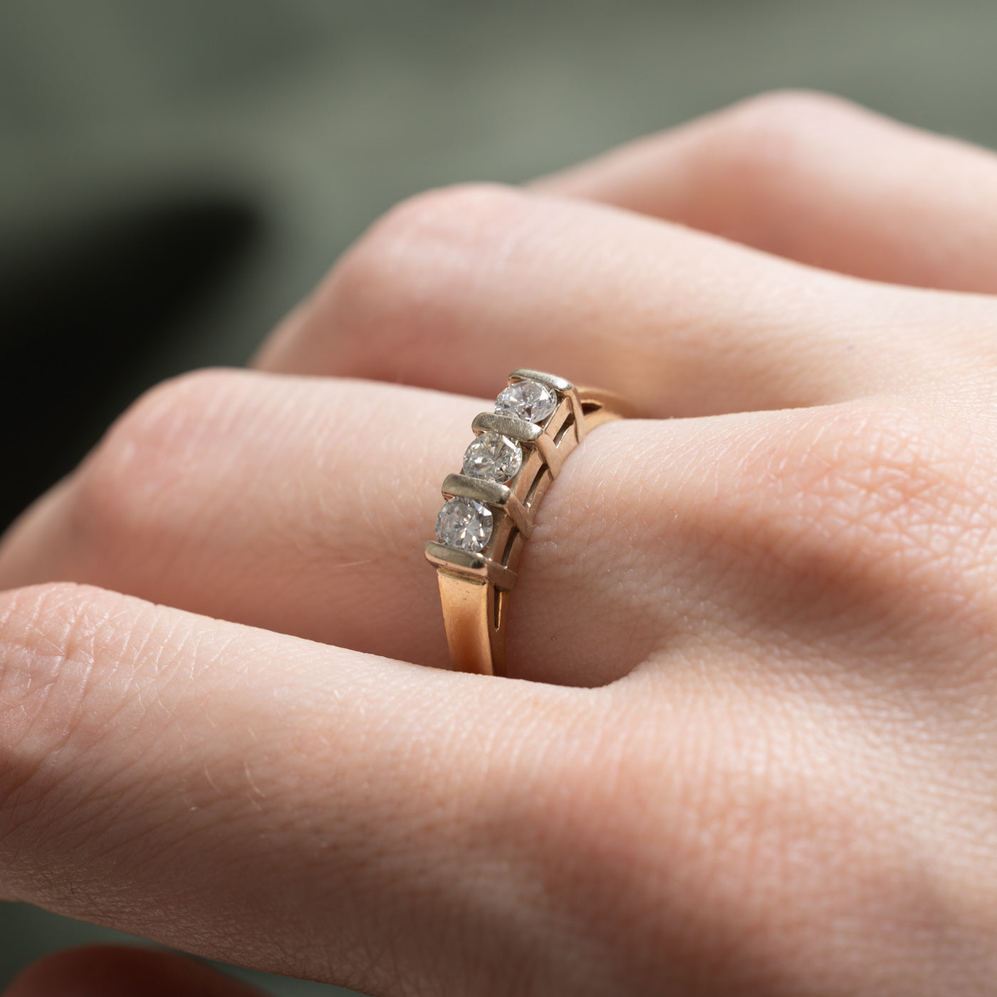 0.50ctw Three Stone Tension Set Diamond Ring for Women | Size 8.75 | Elegant Engagement, Wedding, Anniversary Gift | Perfect for Proposals & Special Occasions