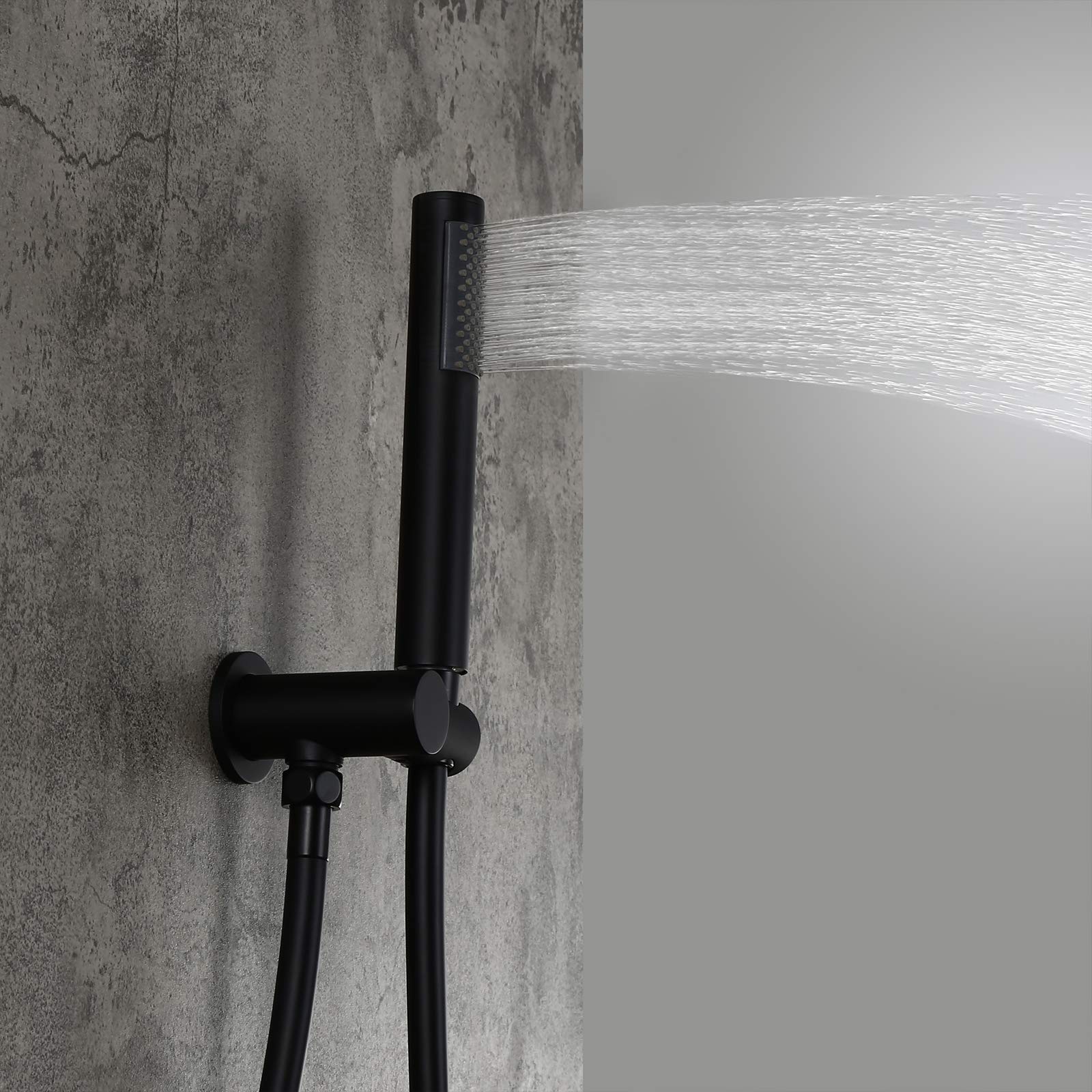 10 Inch Matte Black Ceiling Mount Rainfall Shower System with Hand Shower - Modern Bathroom Faucet Set for Luxurious Spa Experience | Perfect for Master Bathrooms & Hotel Style Showers
