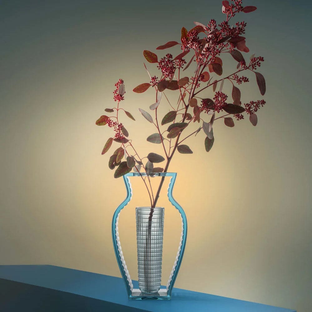 Blue I Shine Vase - Elegant Glass Flower Vase for Home Decor, Wedding Centerpieces & Gift Giving