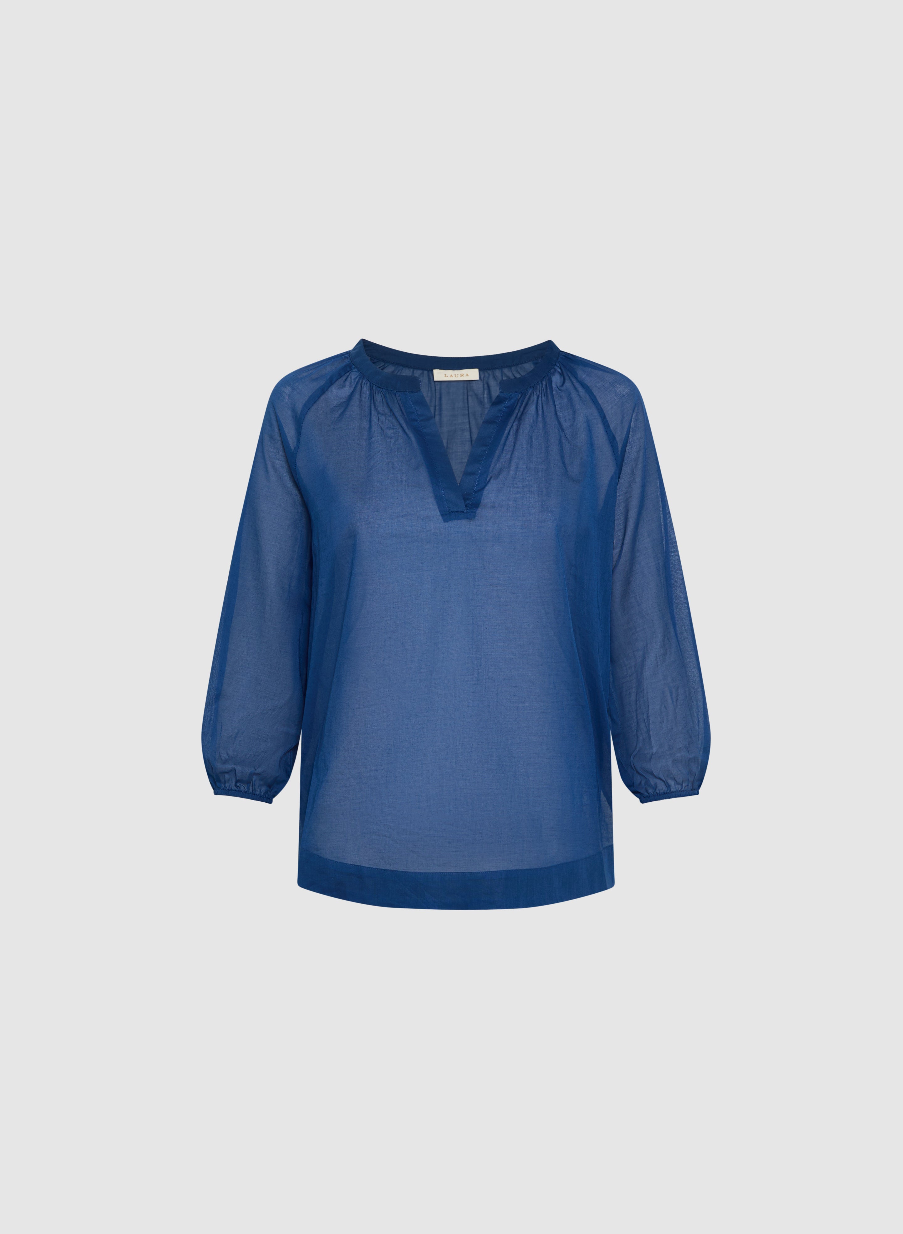 Women's Cotton Split Neck Blouse - Soft Casual V-Neck Top for Work & Everyday Wear | Perfect for Office, Date Night & Spring Outfits