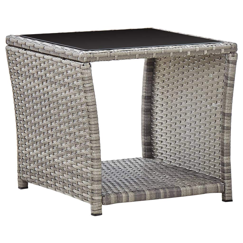 vidaXL 3-Piece Patio Lounge Set with Cushions - Gray Poly Rattan Outdoor Sofa for Garden, Balcony, Backyard & Terrace - Durable Weather-Resistant Home Furniture for Relaxing & Entertaining