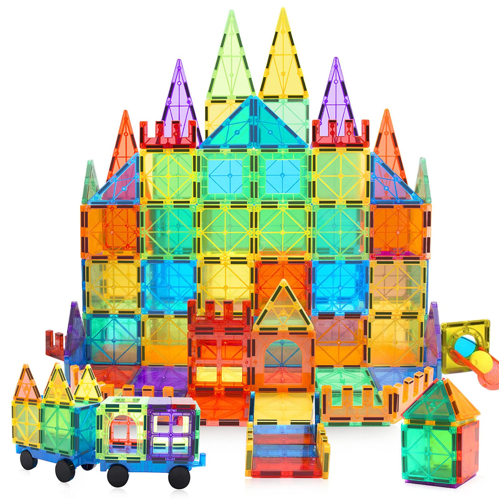 MagHub 85 PCS Magnetic Building Blocks Set - STEM Educational Toys for Kids, Boys & Girls | Preschool Learning Construction Kit with Magnet Tiles | Perfect for Creative Play, Classroom Activities & Birthday Gifts