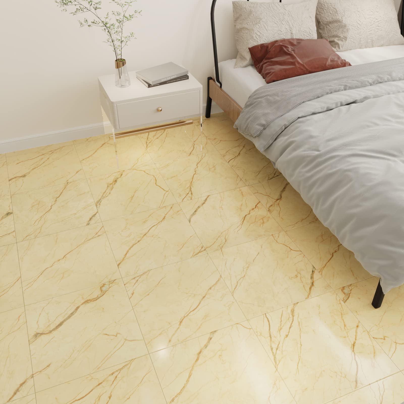 WESTICK Peel and Stick Waterproof Vinyl Floor Tiles - 12