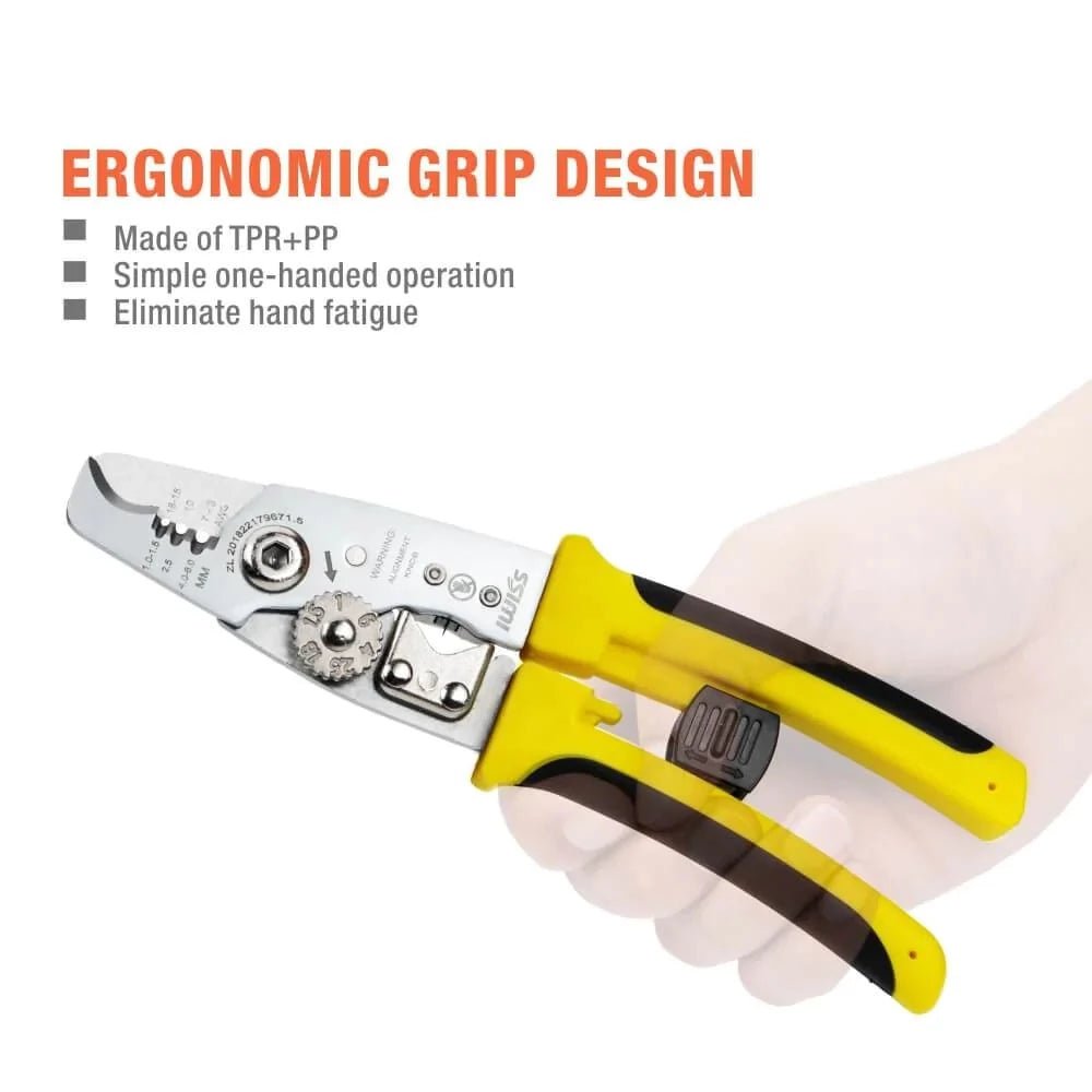 IWS 085 One-Handed Multi-Tool - AWG18 3-in-1 Wire Stripper & Cutter for 1-6mm² Wires | Perfect for Electricians, DIY Projects & Home Repairs