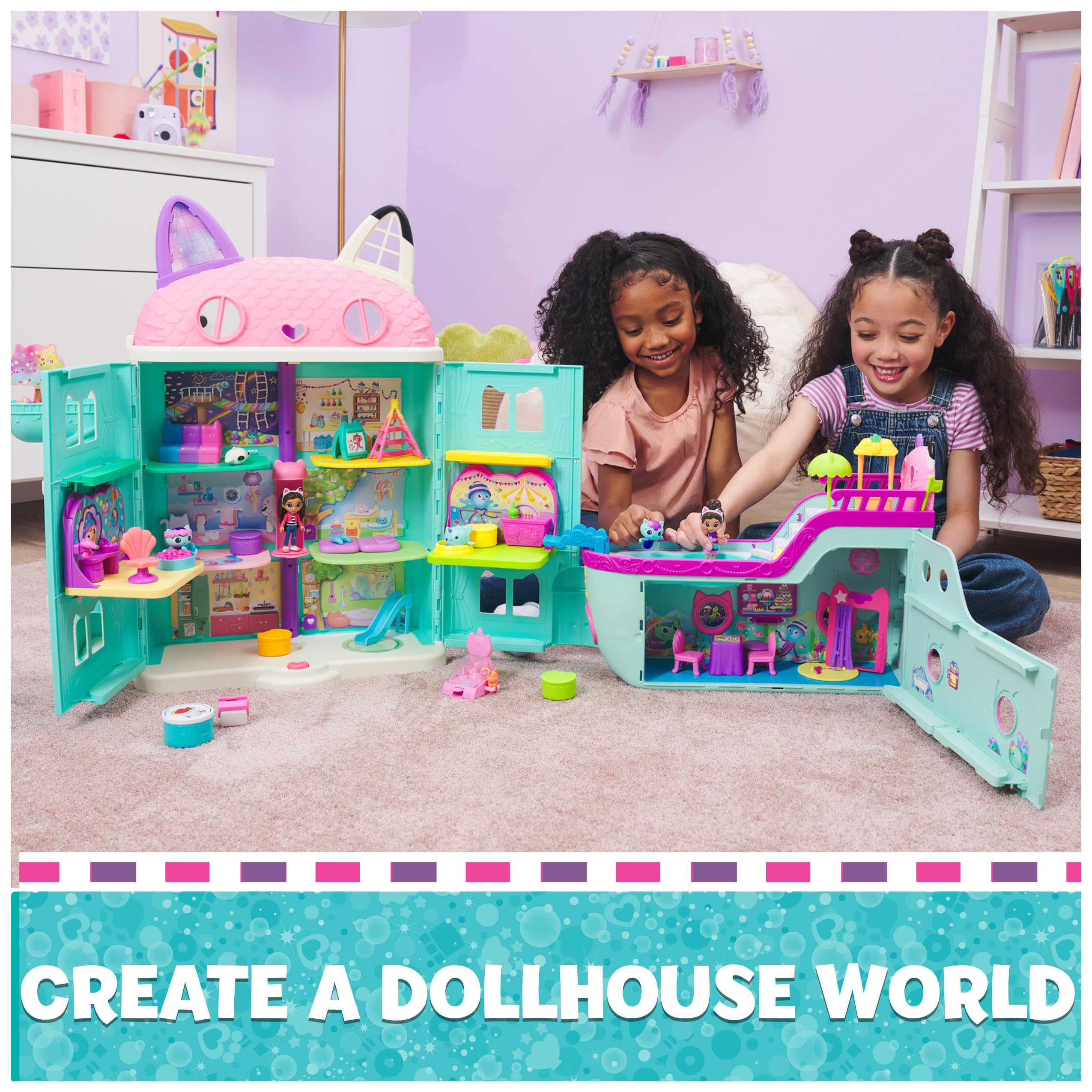 Gabby's Dollhouse Kitty Narwhal’s Carnival Room Playset - Includes Toy Figure, Surprise Toys & Dollhouse Furniture - Fun Pretend Play for Kids Ages 3+ - Perfect for Birthday Gifts & Imaginative Playtime