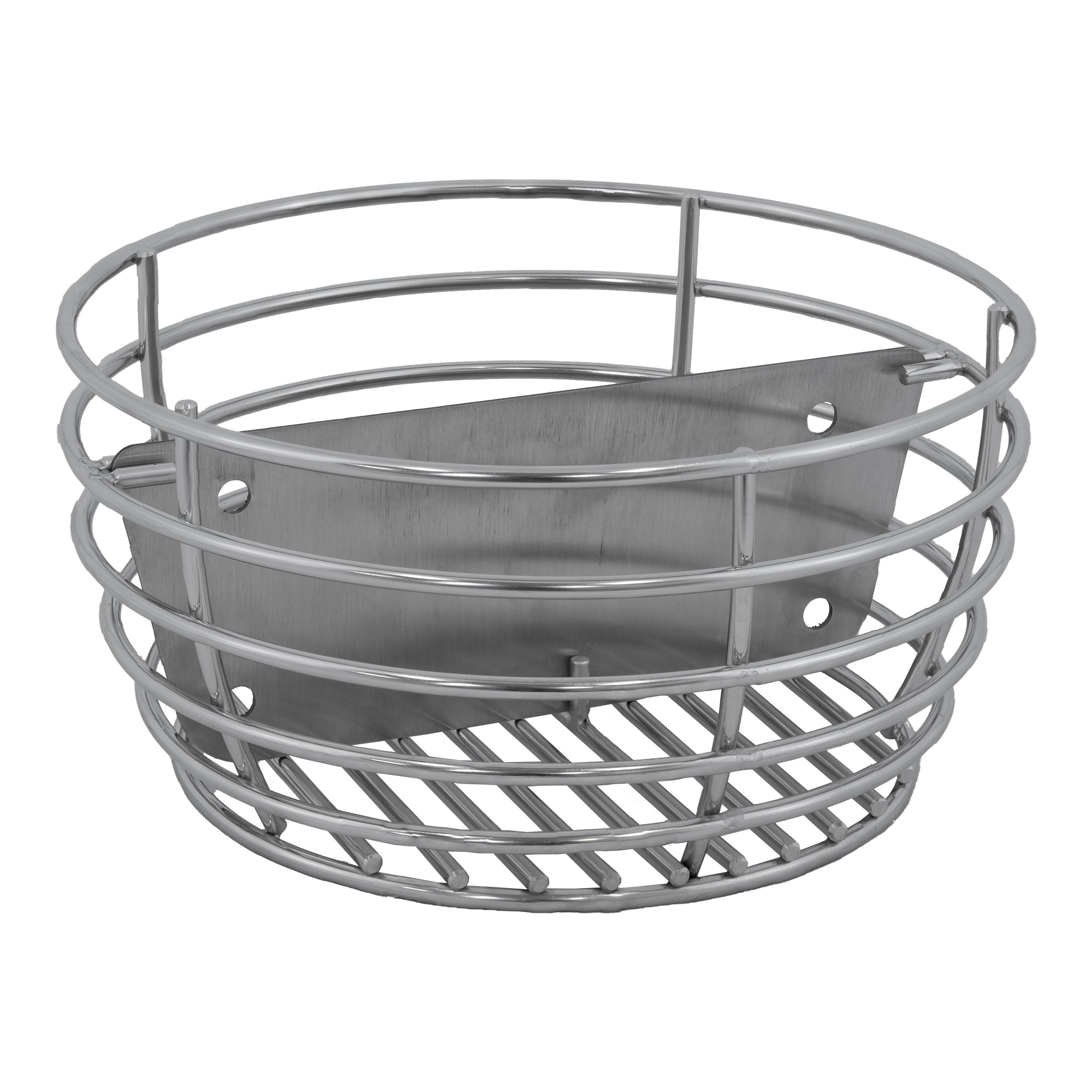 Sunnydaze Kamado Grill Basket with Divider - Heavy Duty Charcoal Grill Accessory for Kamado Joe, Big Green Egg - Perfect for Smoking, Grilling & BBQ Outdoor Cooking