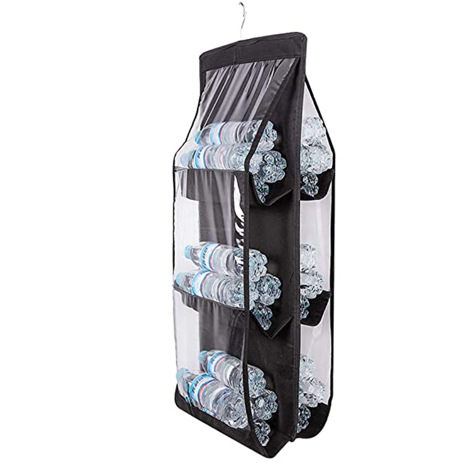 TAOMIAO Hanging Handbag Organizer - 6 Large Transparent Dust-Proof Pockets for Purse Storage (8-Pack, Black) | Perfect for Wardrobe, Closet & Bedroom Organization