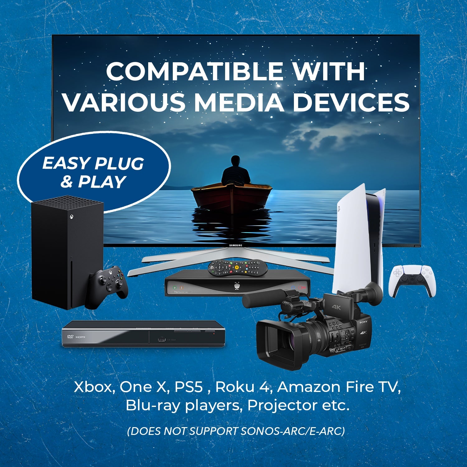 1x4 HDMI Splitter 8K Ultra HD - 1 Input 4 Output with EDID Management (BK 104) - Perfect for Home Theater, Gaming & Multi-Screen Presentations