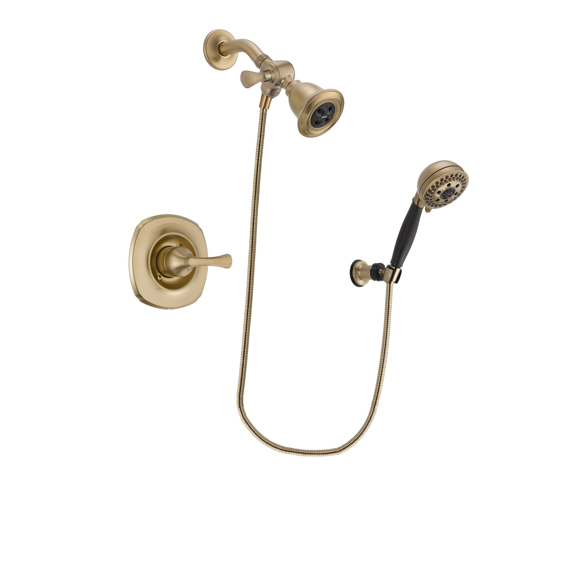 Delta Addison Champagne Bronze Shower Faucet System with Water-Efficient Showerhead & 5-Spray Hand Shower - Complete Wall Mount Kit with Rough-In Valve DSP3772V | Perfect for Modern Bathroom Renovations & Water Conservation