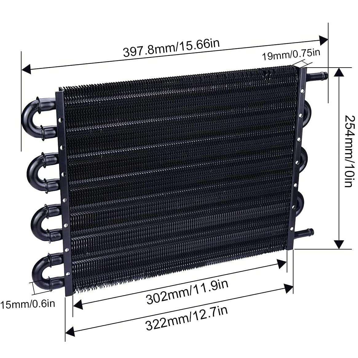 8 Row Aluminum 6AN Transmission Oil Cooler Kit with 3/8