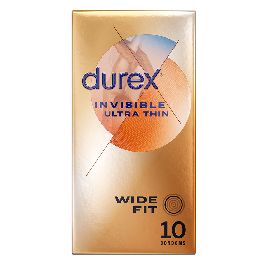 Durex Invisible Ultra Thin Wide Fit Condoms - Extra Sensitive Protection for Maximum Comfort | Perfect for Couples & Intimate Moments