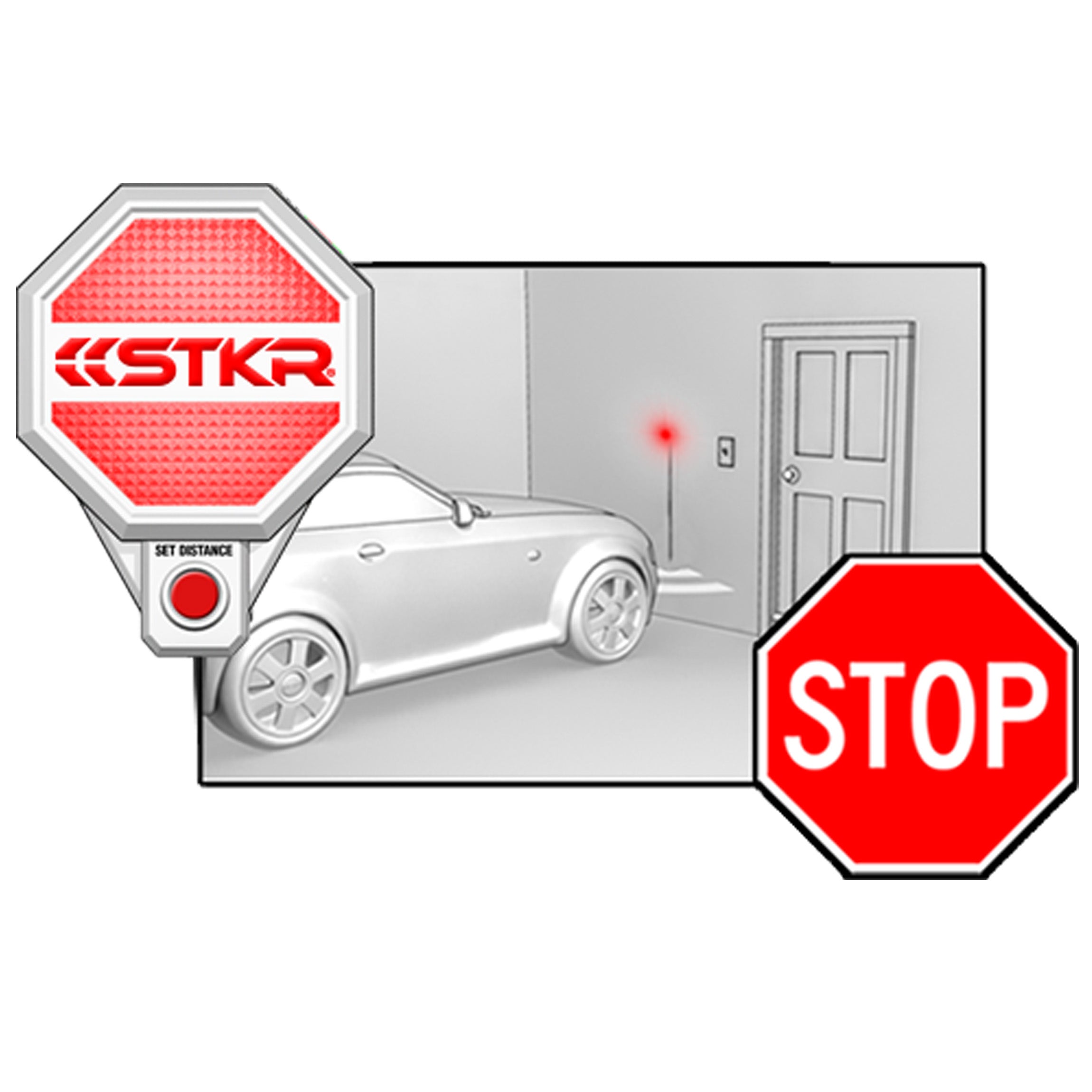 LT Adjustable Garage Parking Sensor - Ultrasonic Car Distance Alarm for Safe Parking | Perfect for Tight Spaces & DIY Home Garage Installation