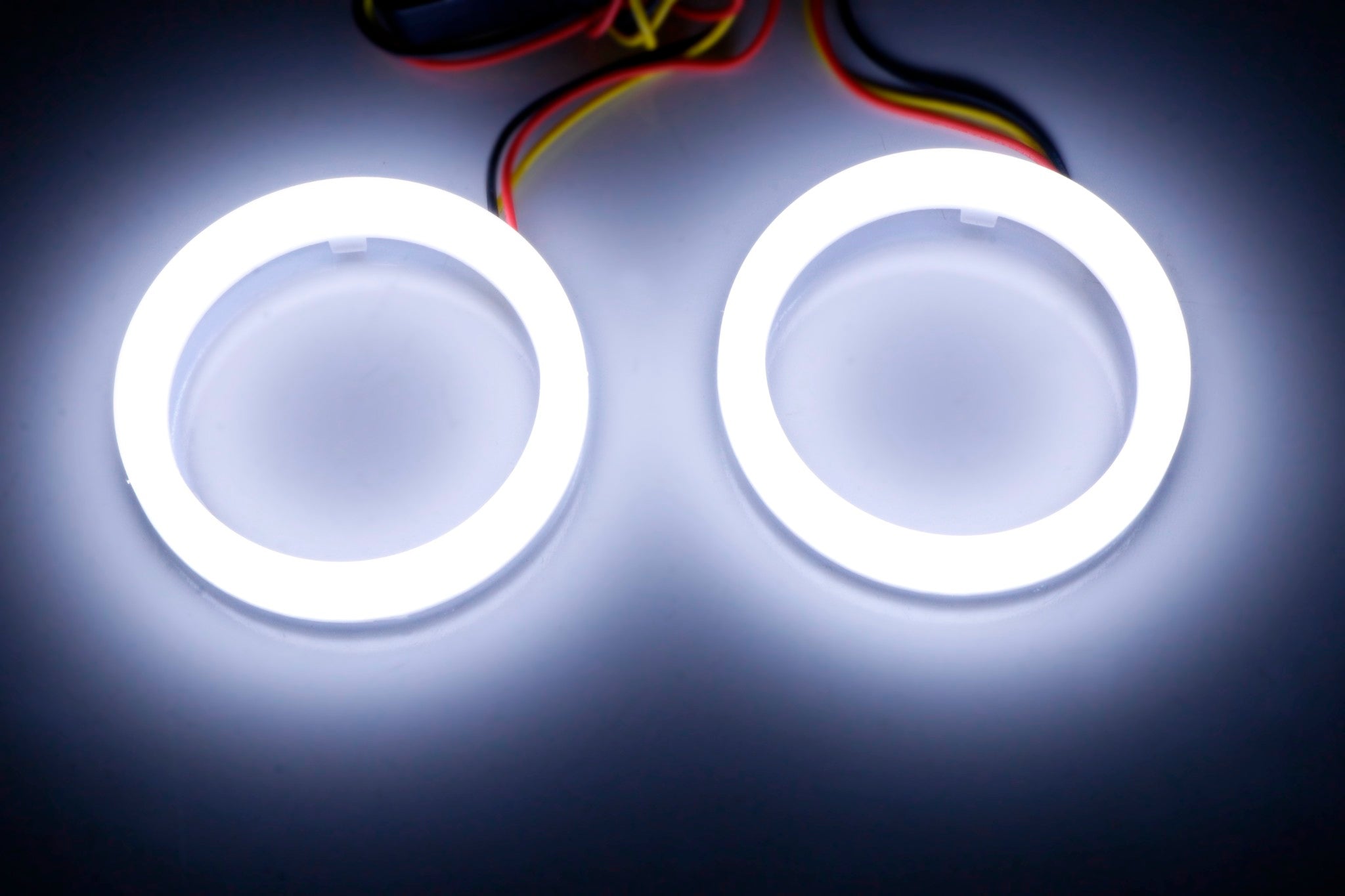 Bright White LED Halo Ring Headlight Kit for Kia Optima & Hyundai Genesis Coupe - DRL Angel Eyes with Even Lighting - Perfect for Night Driving & Car Customization