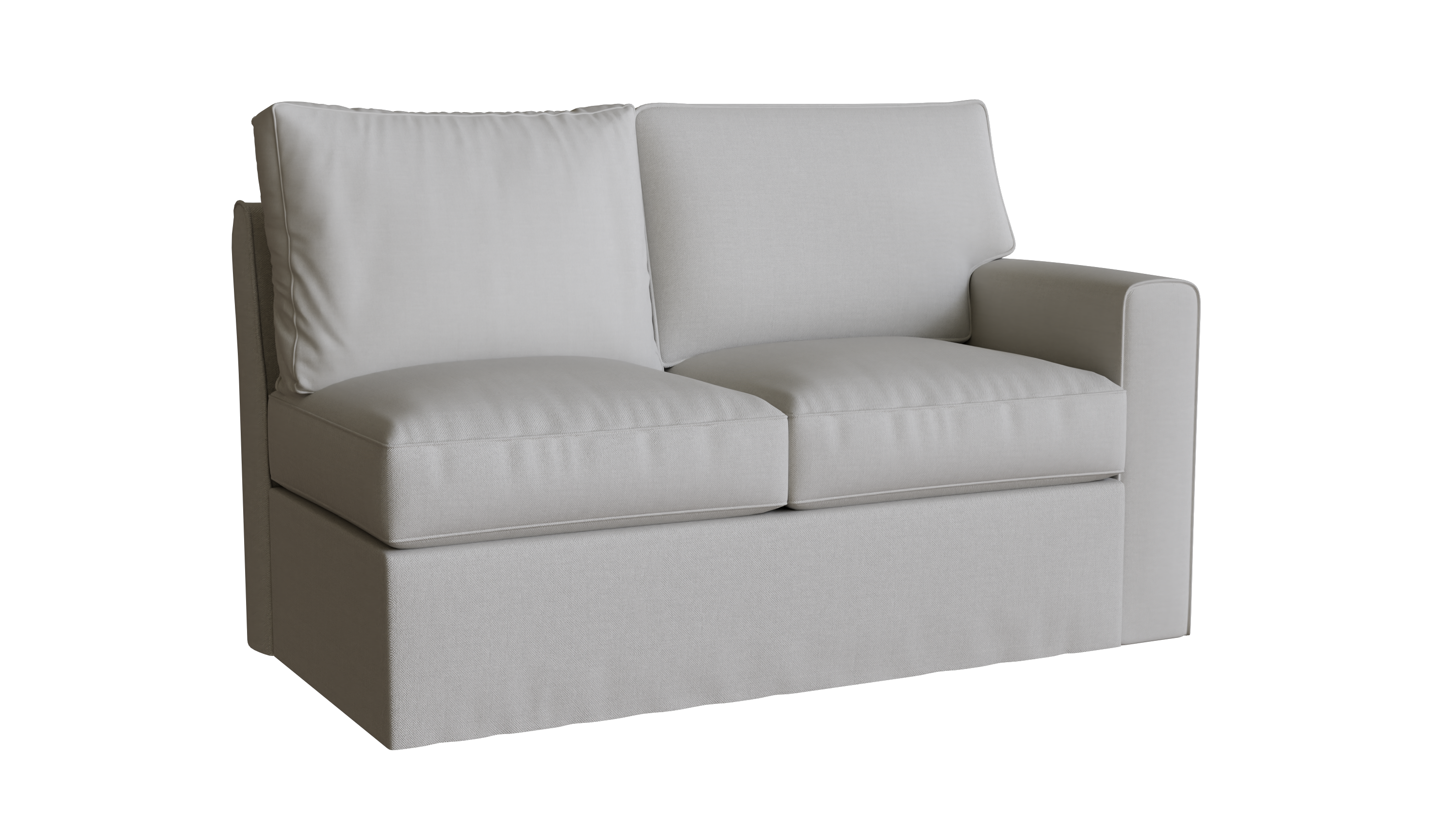 PB Comfort Square Arm Right Arm Loveseat Slipcover - Soft Stretch Sofa Cover for Sectional Components - Perfect for Living Room, Family Room & Home Theater Seating Protection